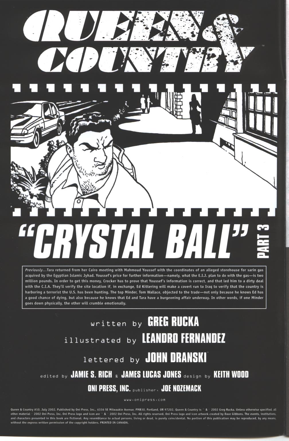 Read online Queen & Country comic -  Issue #10 - 2