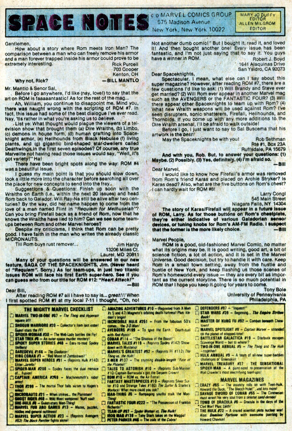 Read online ROM (1979) comic -  Issue #10 - 19