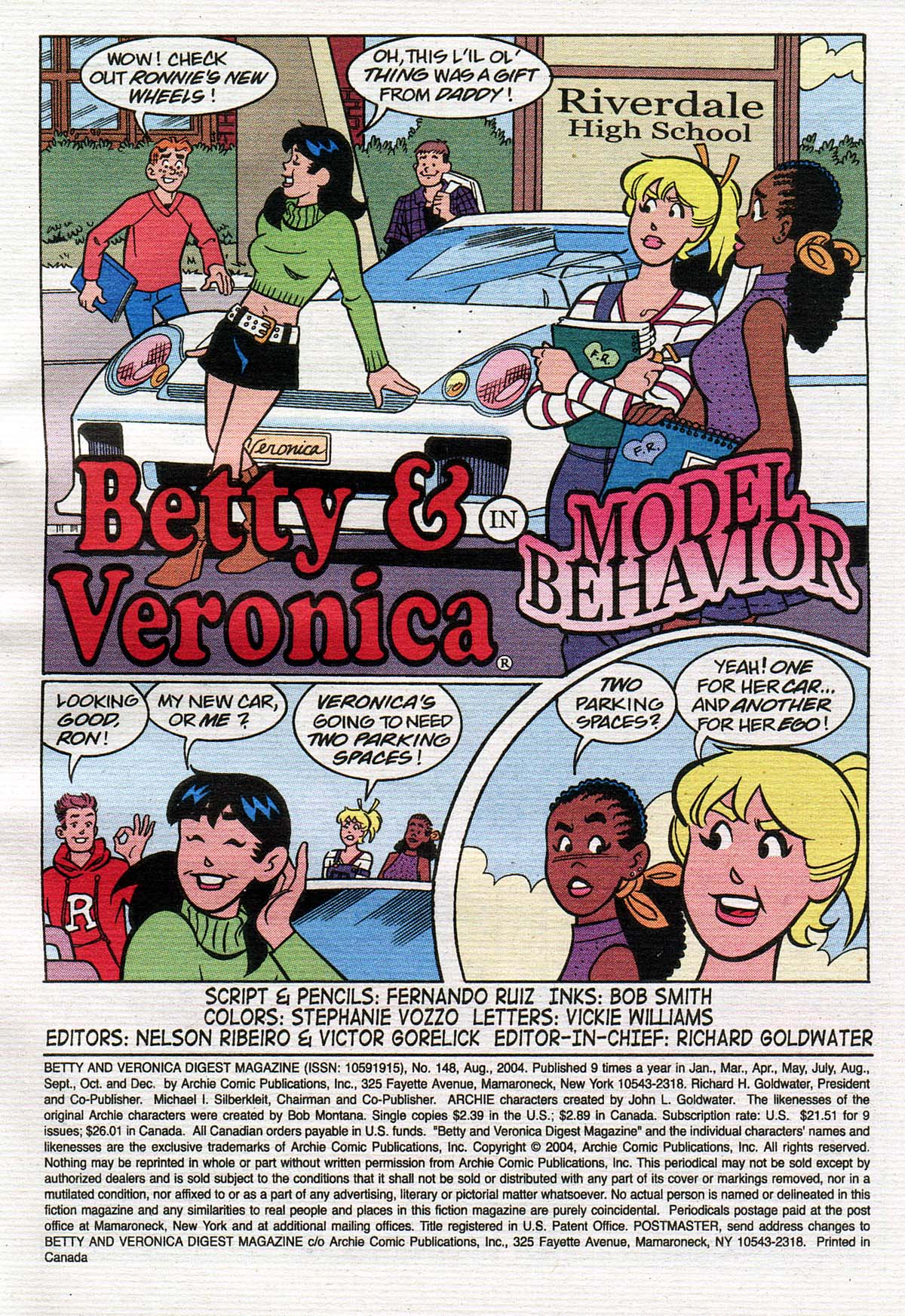 Read online Betty and Veronica Digest Magazine comic -  Issue #148 - 2