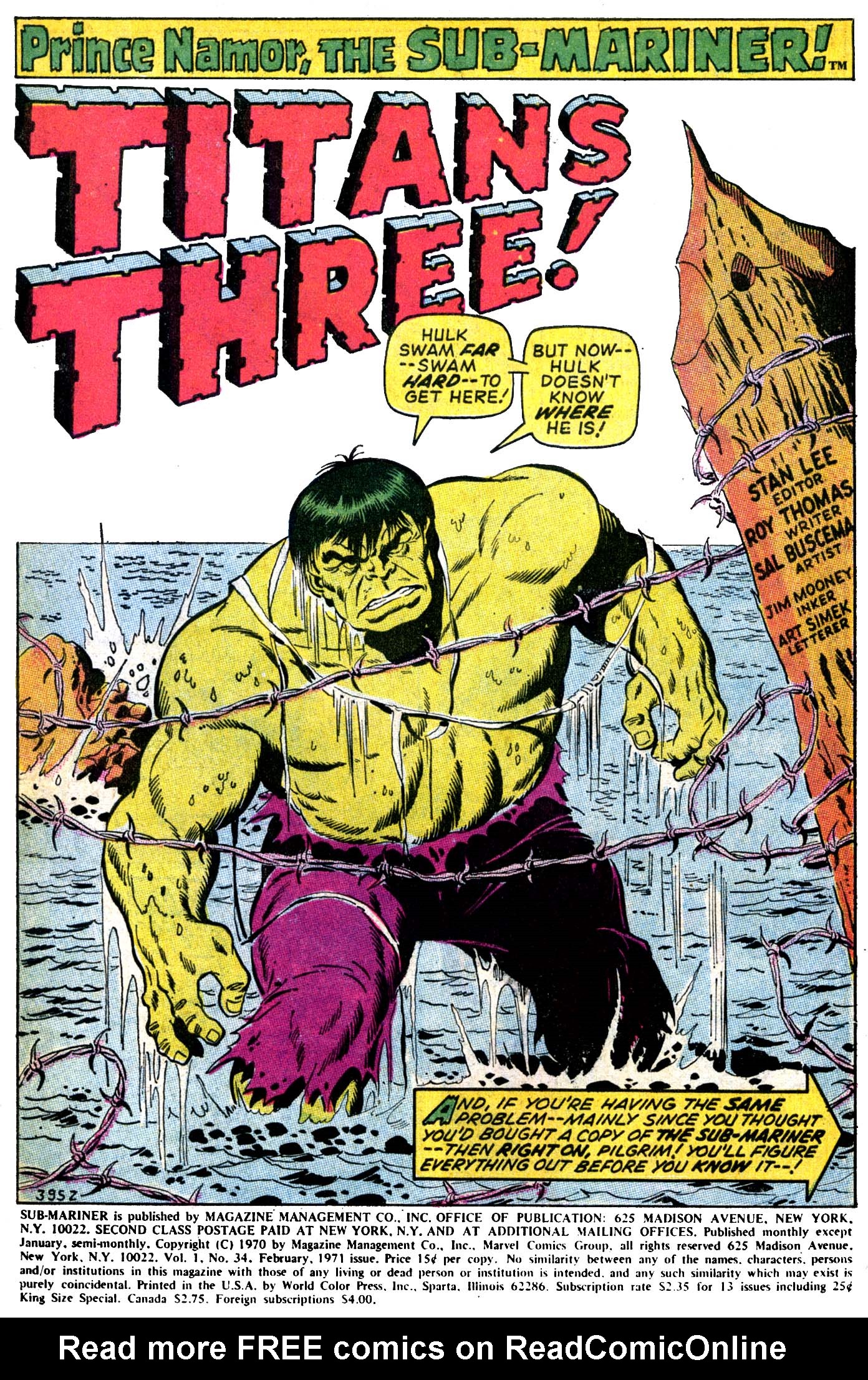 Read online The Sub-Mariner comic -  Issue #34 - 2