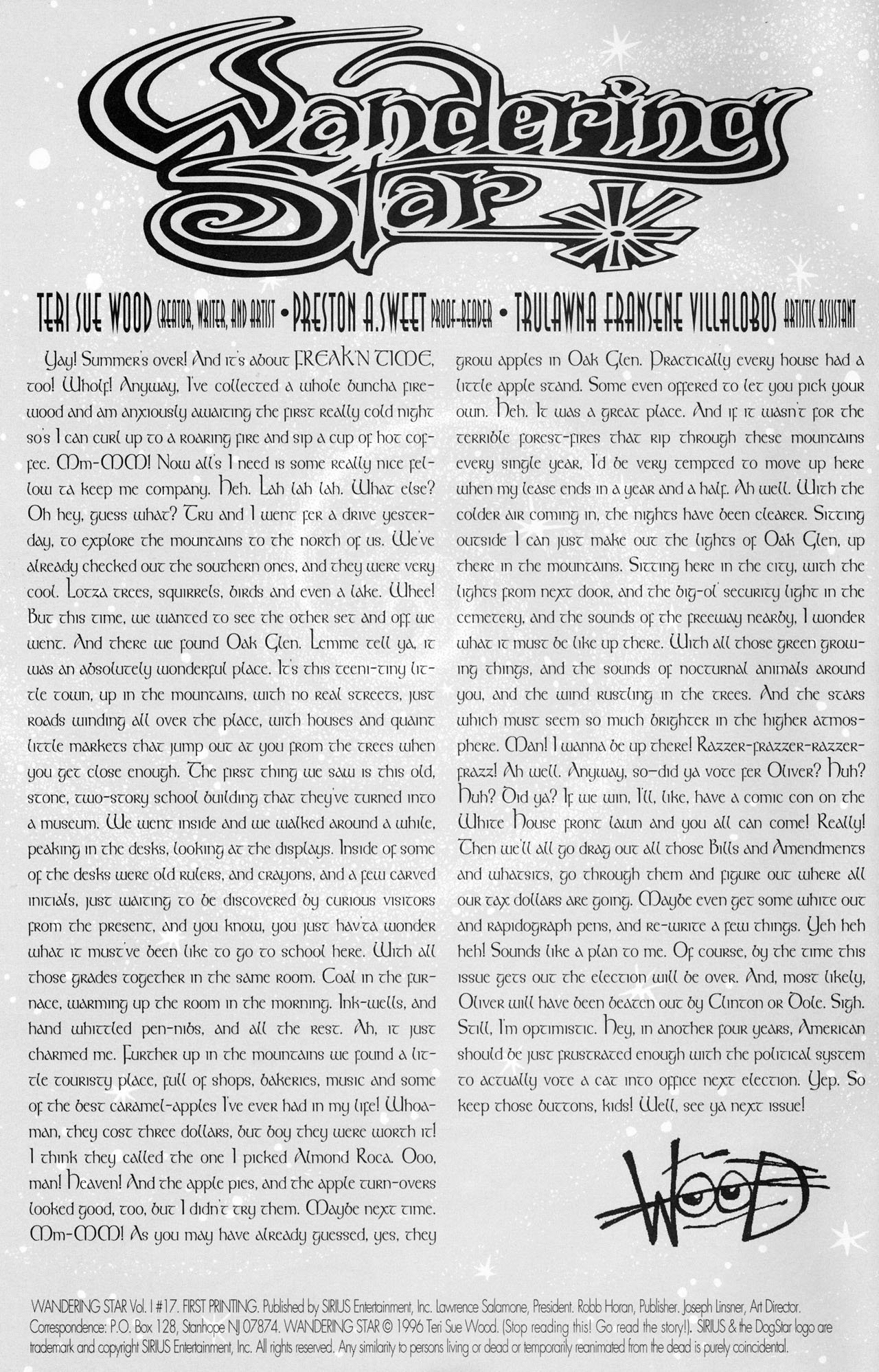 Read online Wandering Star comic -  Issue #17 - 2