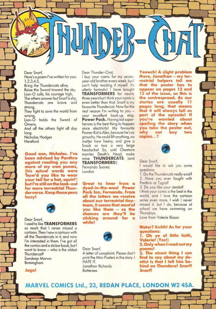 Read online ThunderCats (1987) comic -  Issue #27 - 16