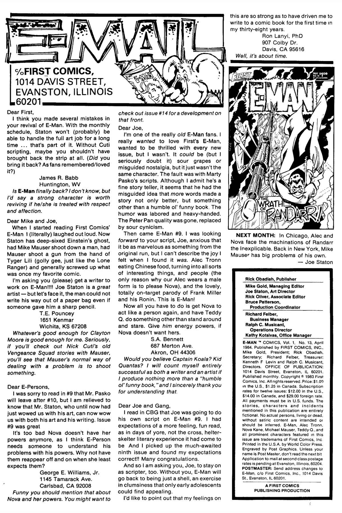 Read online E-Man (1983) comic -  Issue #13 - 2