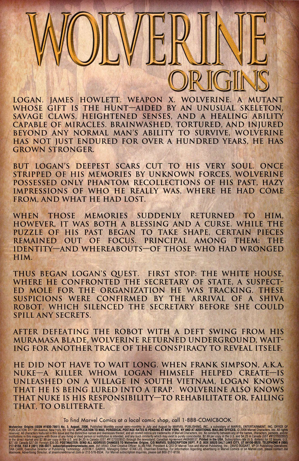 Read online Wolverine: Origins comic -  Issue #3 - 2