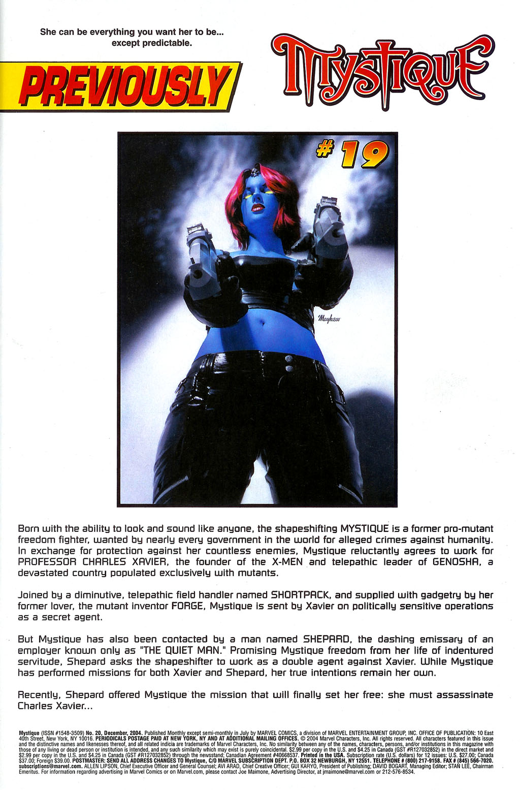 Read online Mystique comic -  Issue #20 - 2