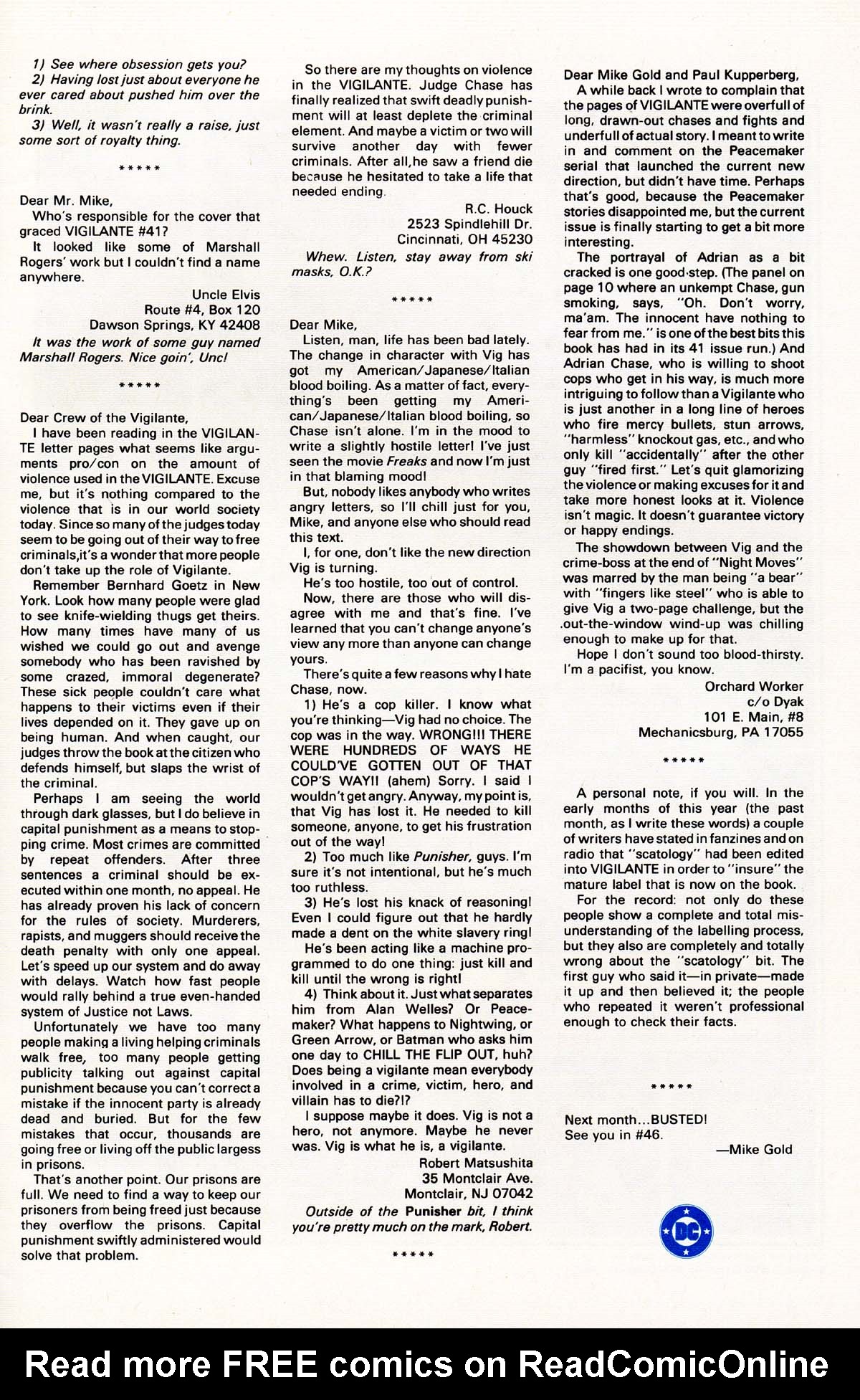Read online Vigilante (1983) comic -  Issue #45 - 31