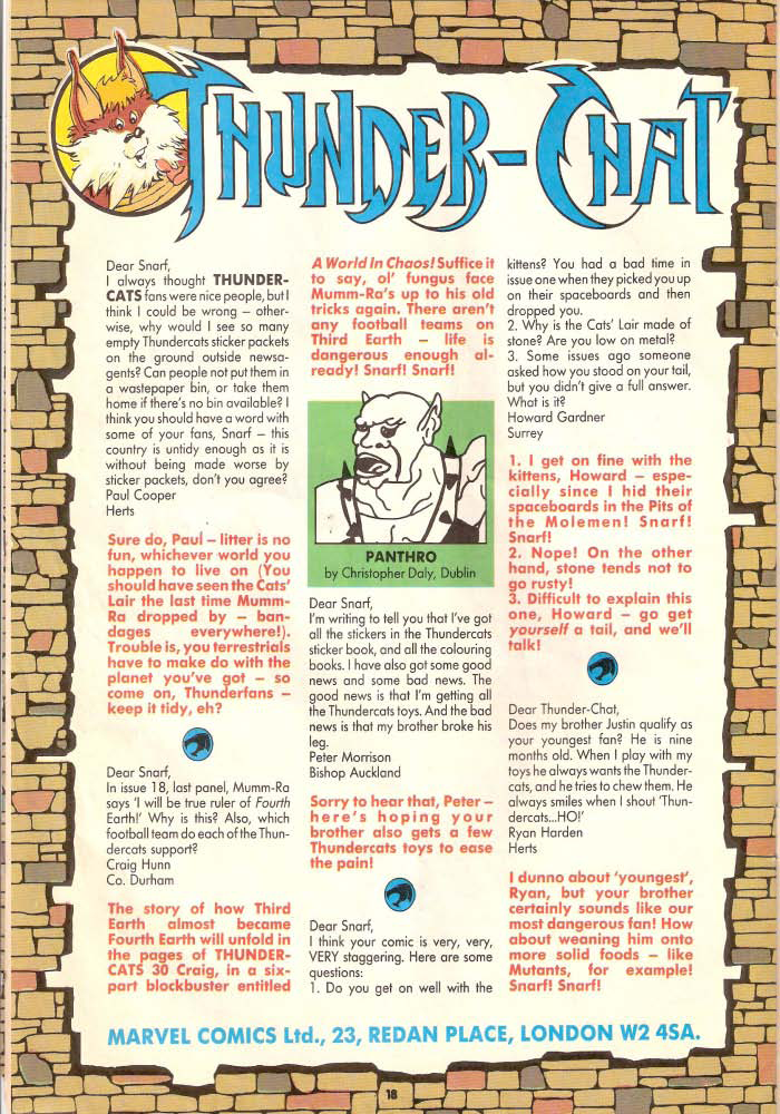 Read online ThunderCats (1987) comic -  Issue #29 - 16