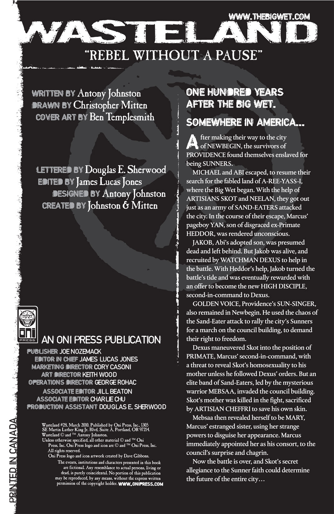 Read online Wasteland (2006) comic -  Issue #28 - 2