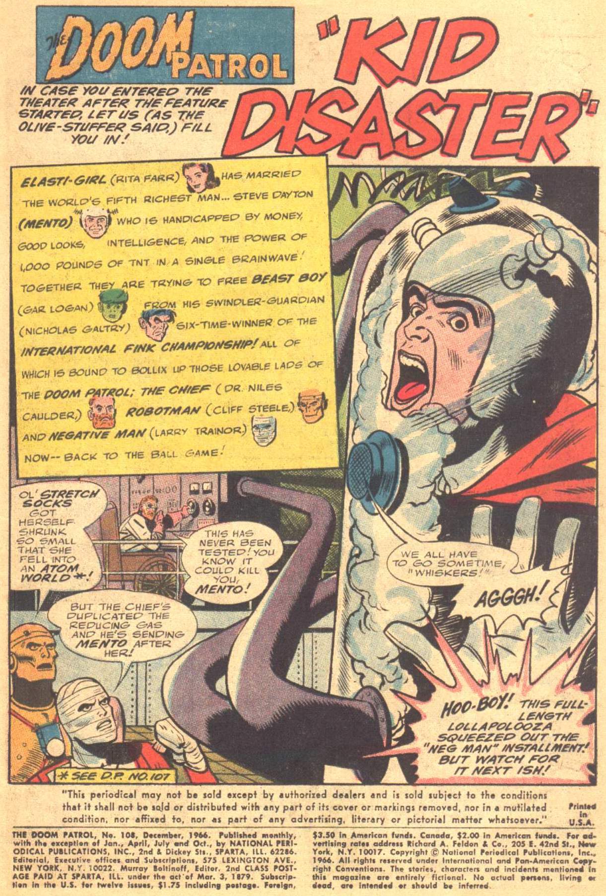 Read online Doom Patrol (1964) comic -  Issue #108 - 2