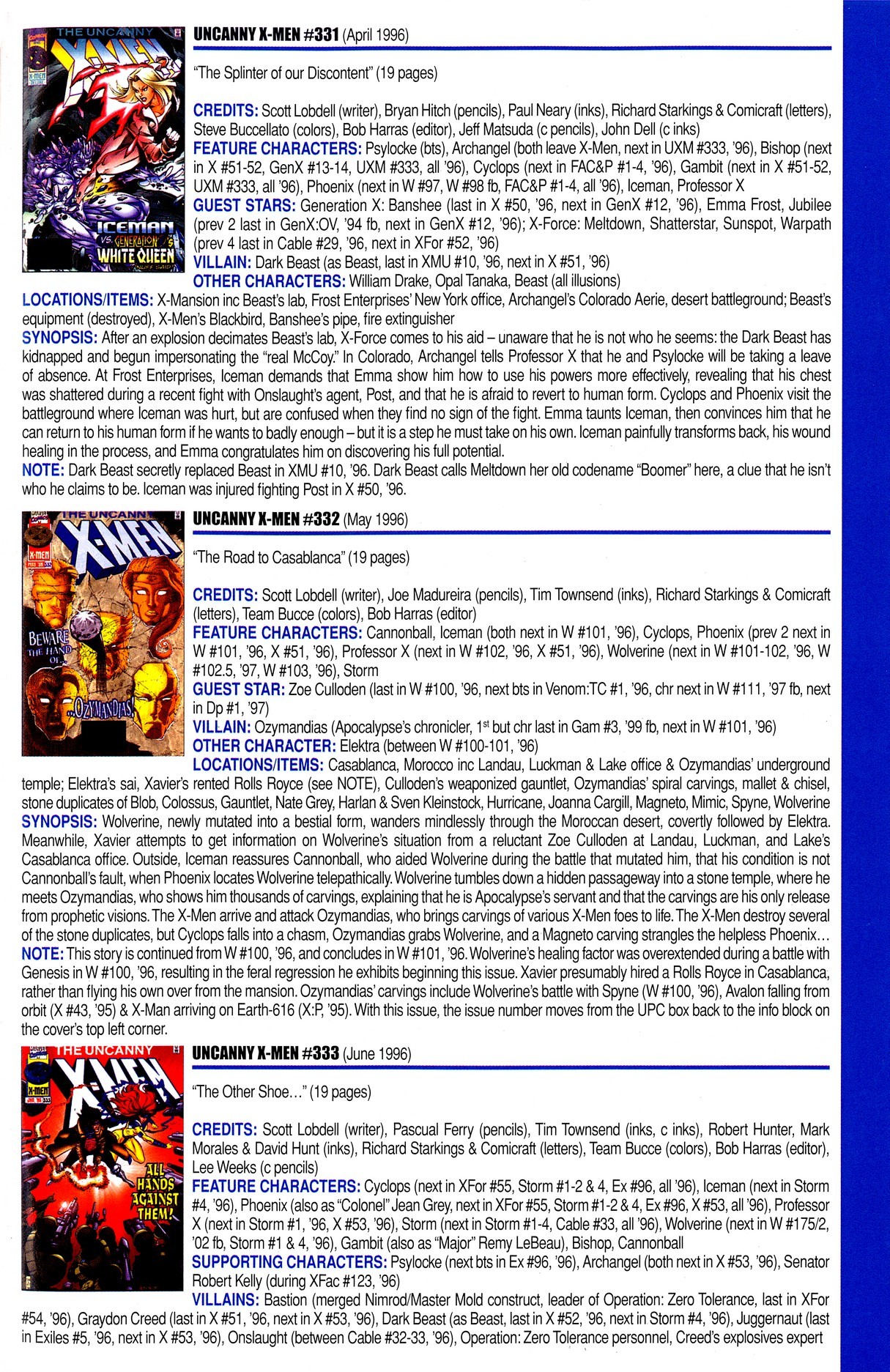 Read online Official Index to the Marvel Universe comic -  Issue #8 - 63
