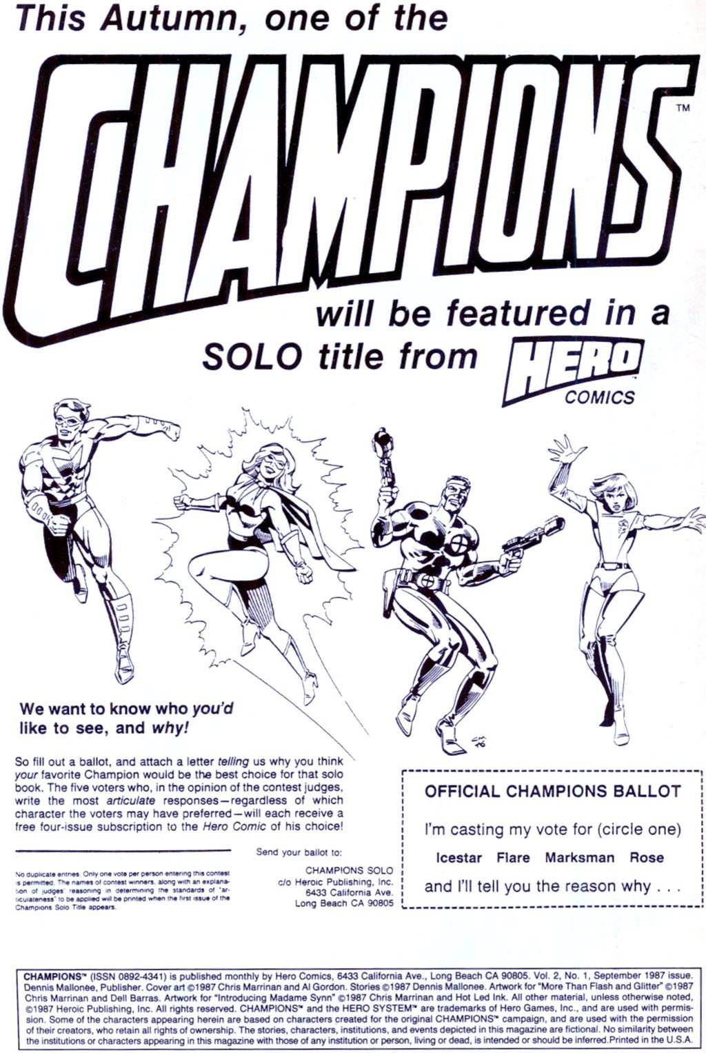 Read online Champions (1987) comic -  Issue #1 - 2