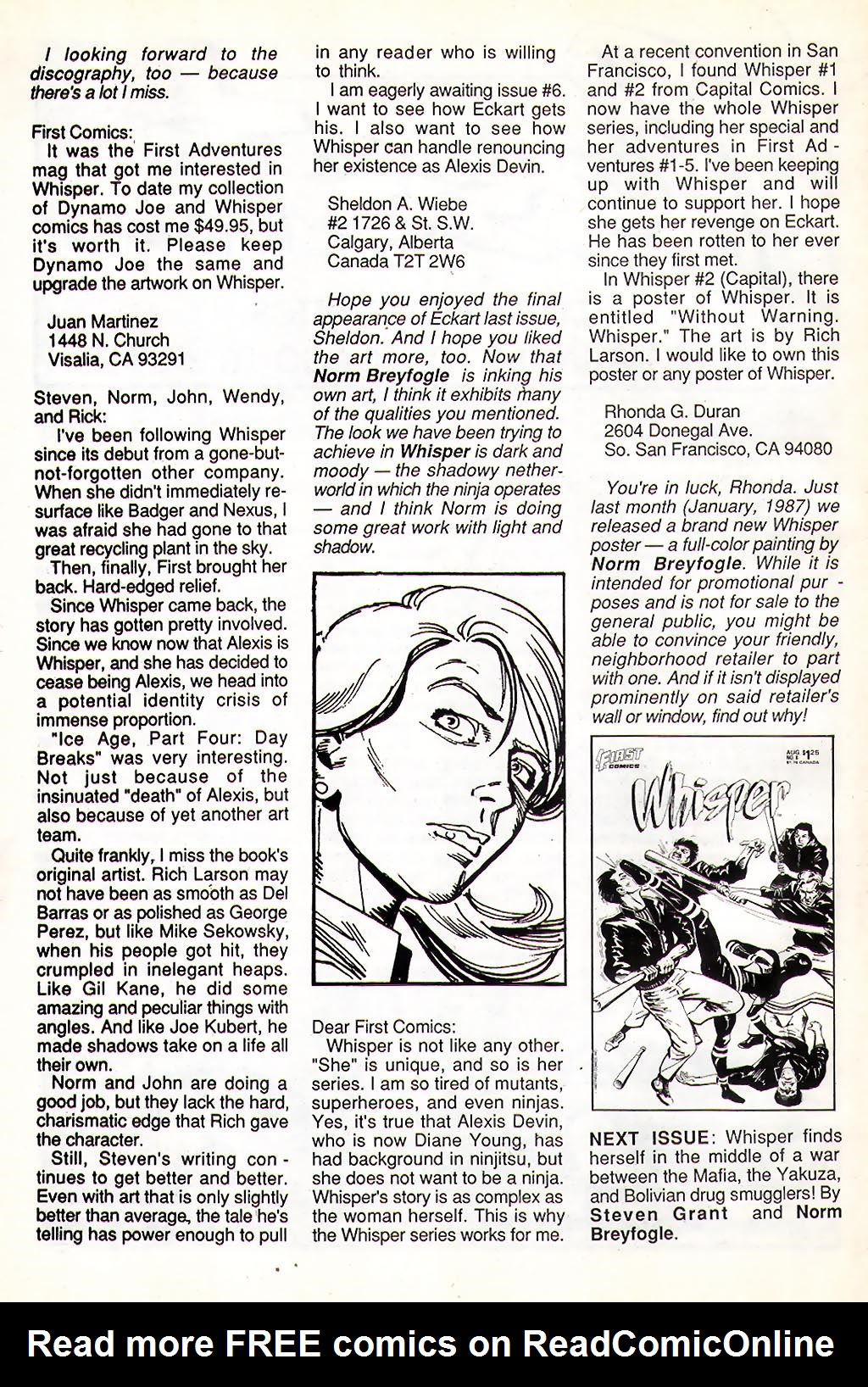 Read online Whisper (1986) comic -  Issue #7 - 33