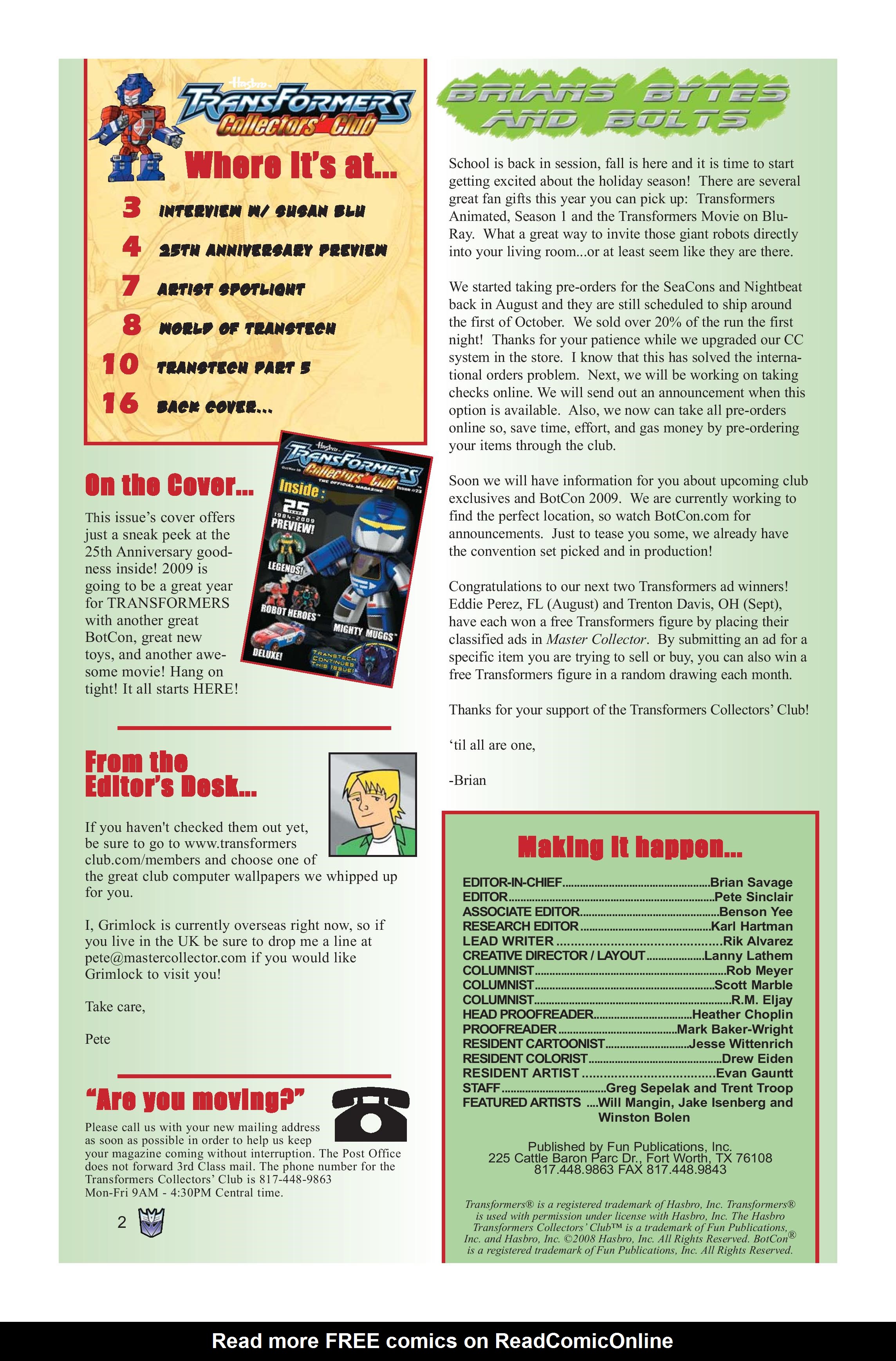 Read online Transformers: Collectors' Club comic -  Issue #23 - 2