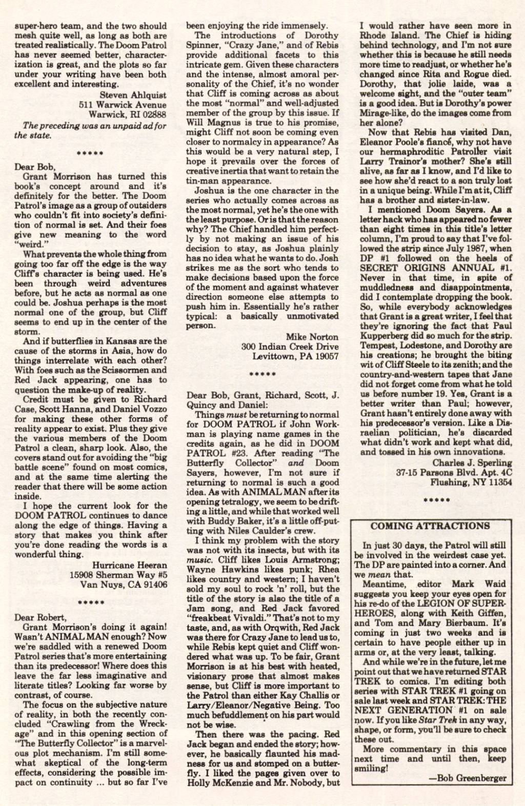 Read online Doom Patrol (1987) comic -  Issue #27 - 27