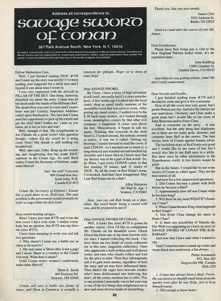 Read online The Savage Sword Of Conan comic -  Issue #182 - 64