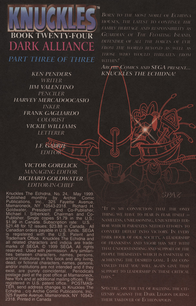 Read online Knuckles the Echidna comic -  Issue #24 - 3