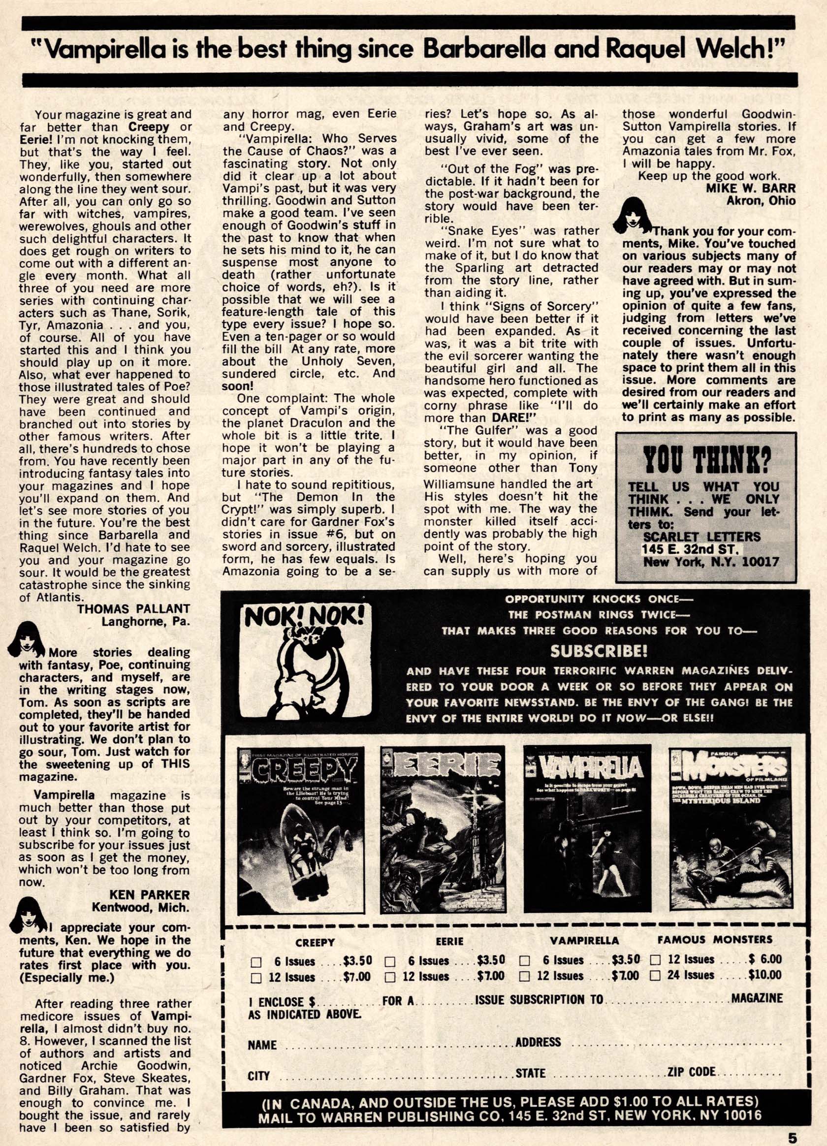 Read online Vampirella (1969) comic -  Issue #10 - 5
