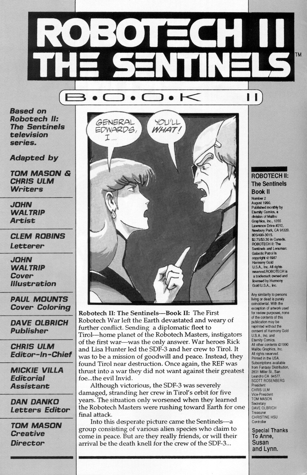 Robotech II: The Sentinels issue Robotech II: The Sentinels Book 2 Issue #2 - Page 2