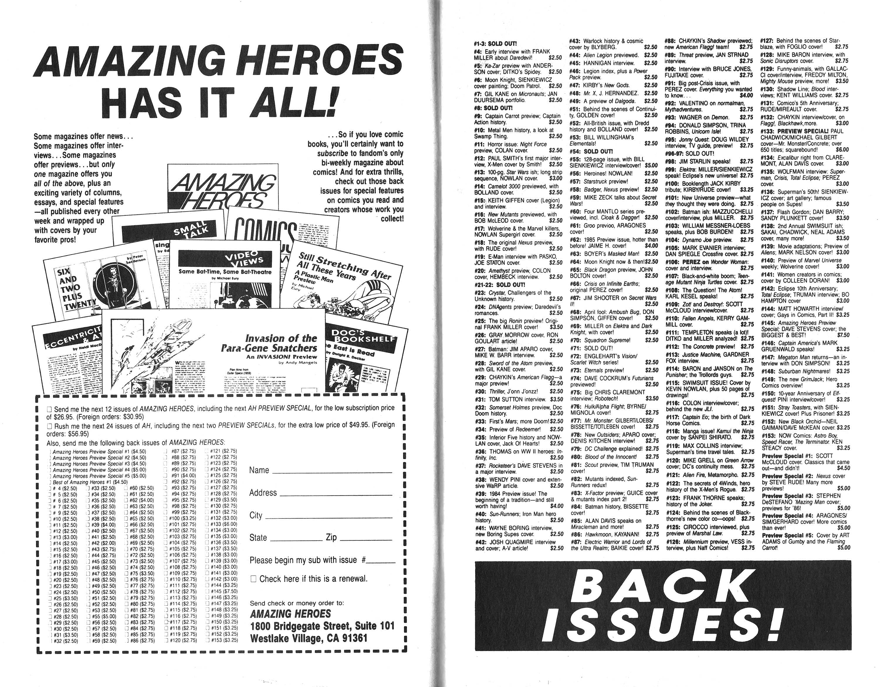 Read online Amazing Heroes comic -  Issue #159 - 11