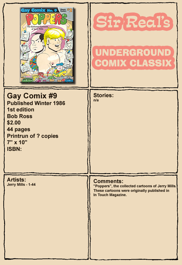 Read online Gay Comix (Gay Comics) comic -  Issue #9 - 1