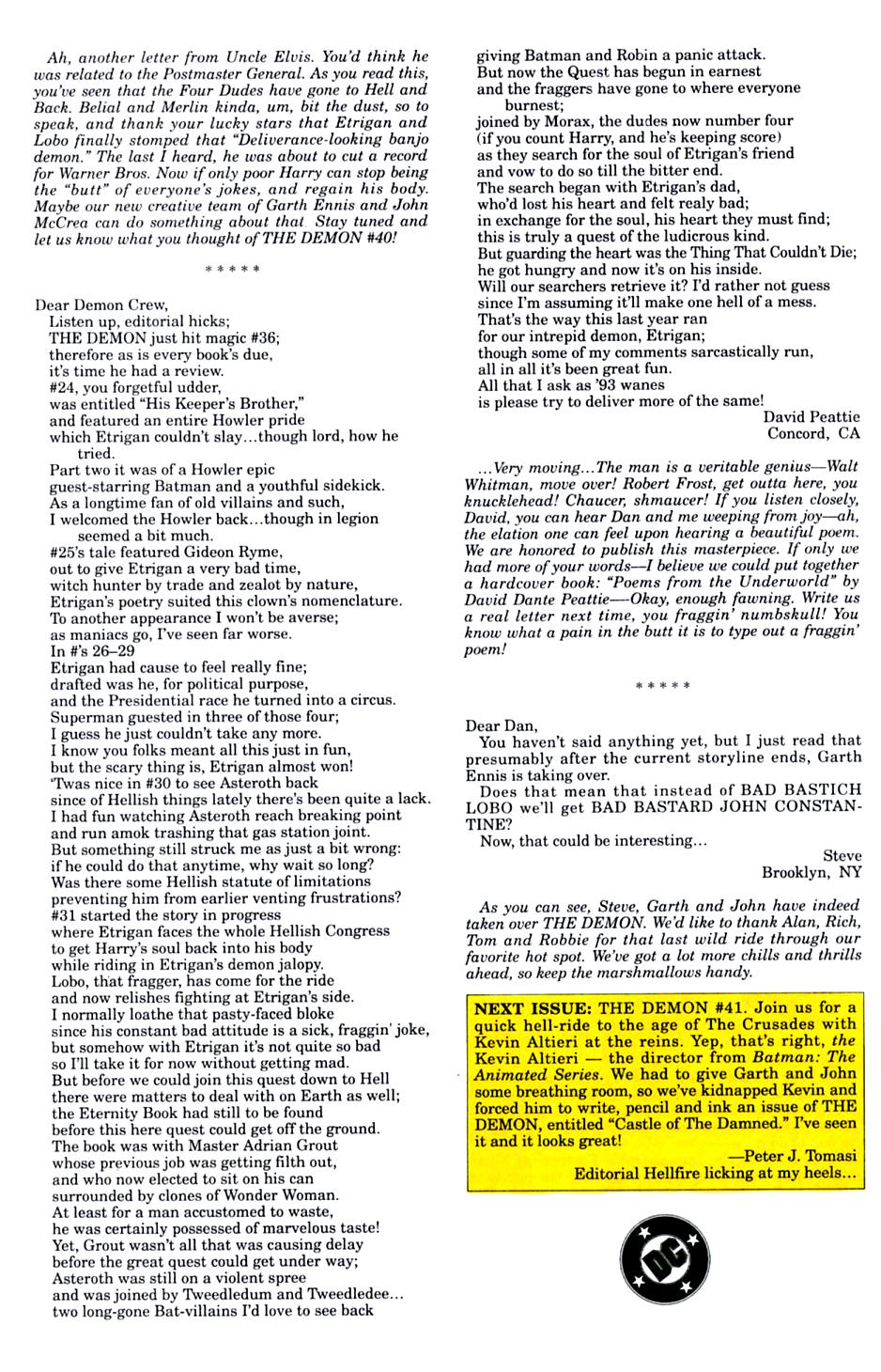 Read online The Demon (1990) comic -  Issue #40 - 26