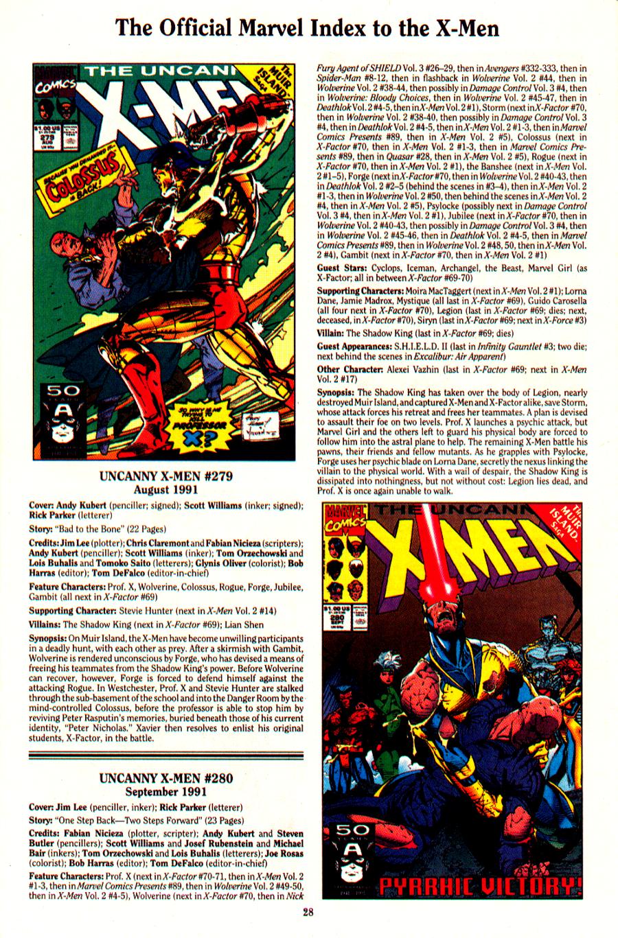Read online The Official Marvel Index To The X-Men (1994) comic -  Issue #5 - 31