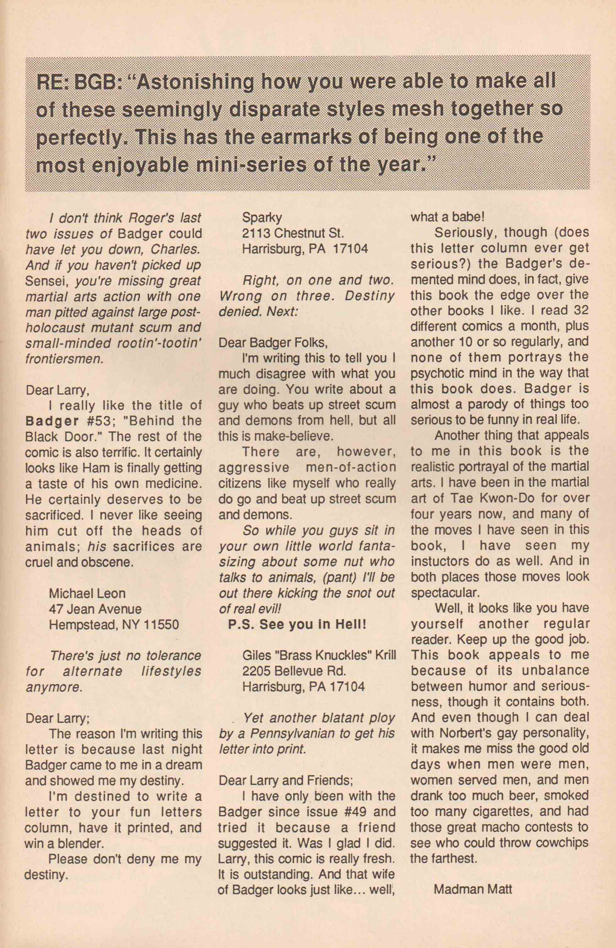 Read online The Badger comic -  Issue #54 - 33