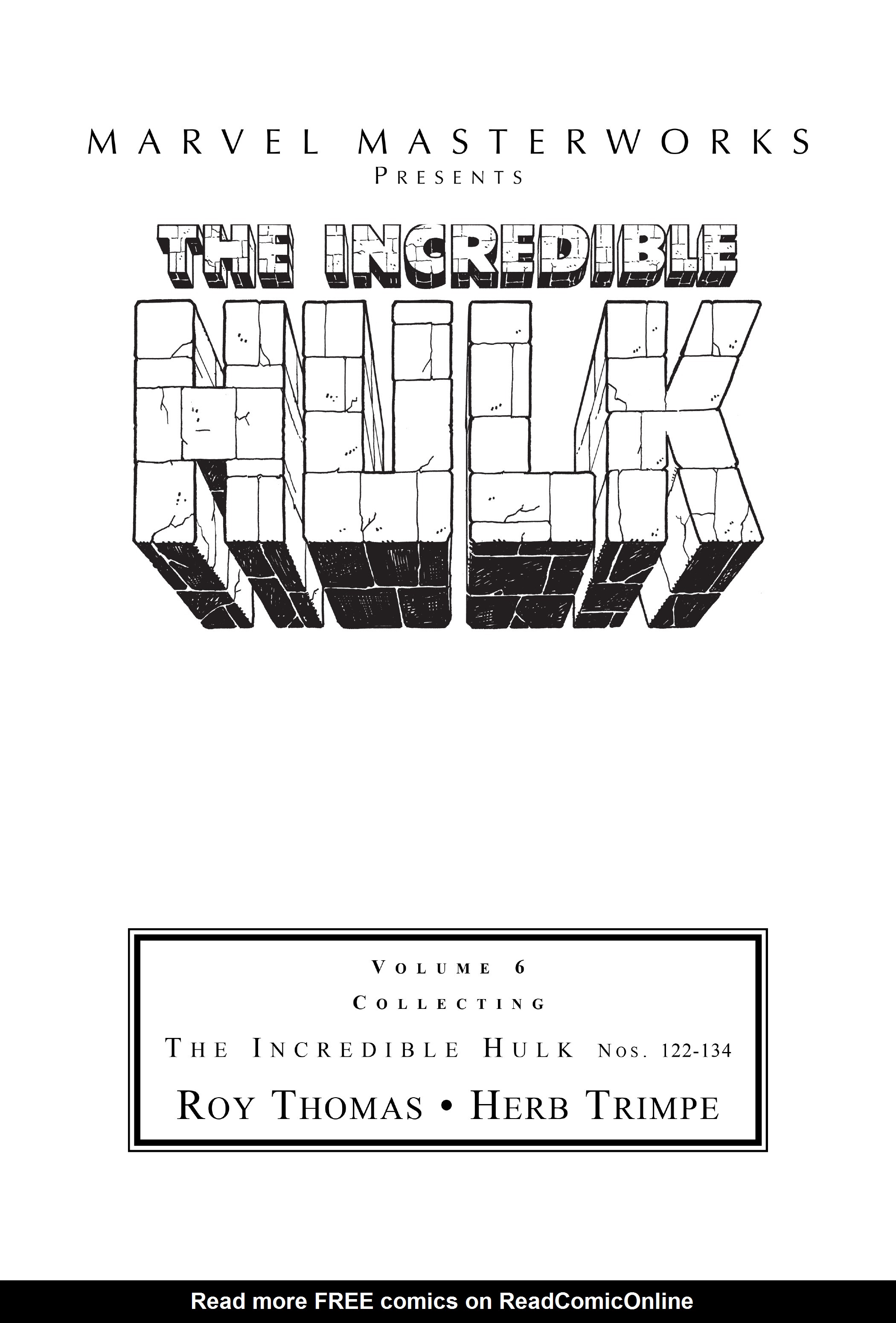 Read online Marvel Masterworks: The Incredible Hulk comic -  Issue # TPB 6 (Part 1) - 2