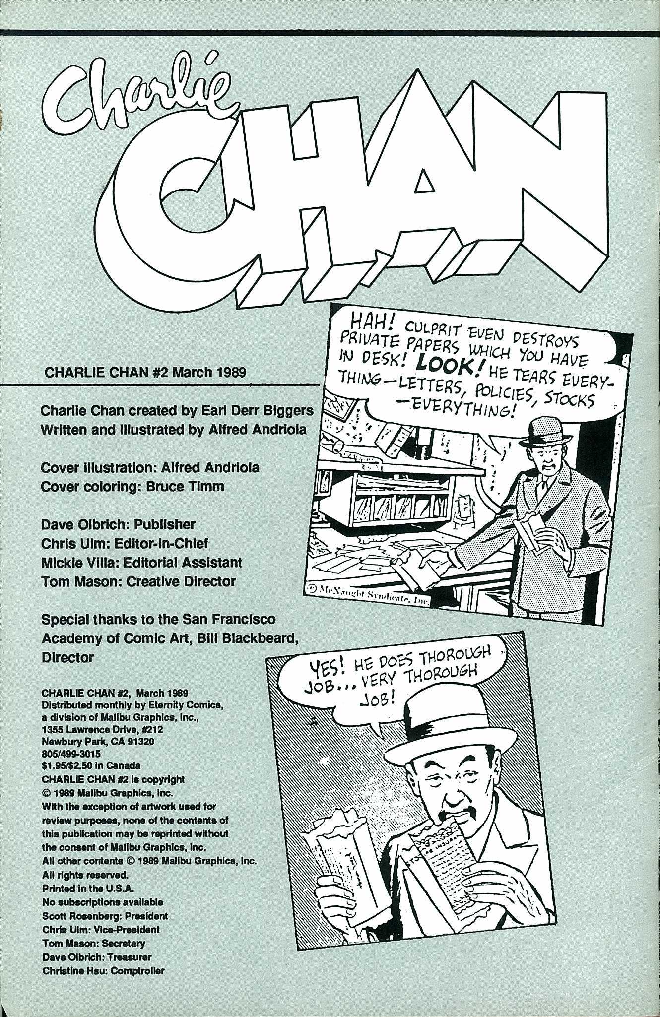 Read online Charlie Chan comic -  Issue #2 - 2