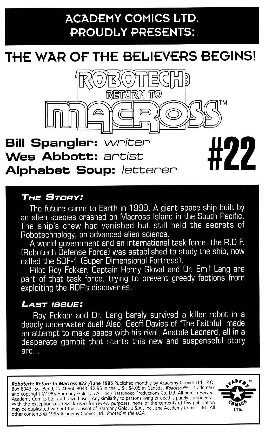 Read online Robotech: Return to Macross comic -  Issue #22 - 2