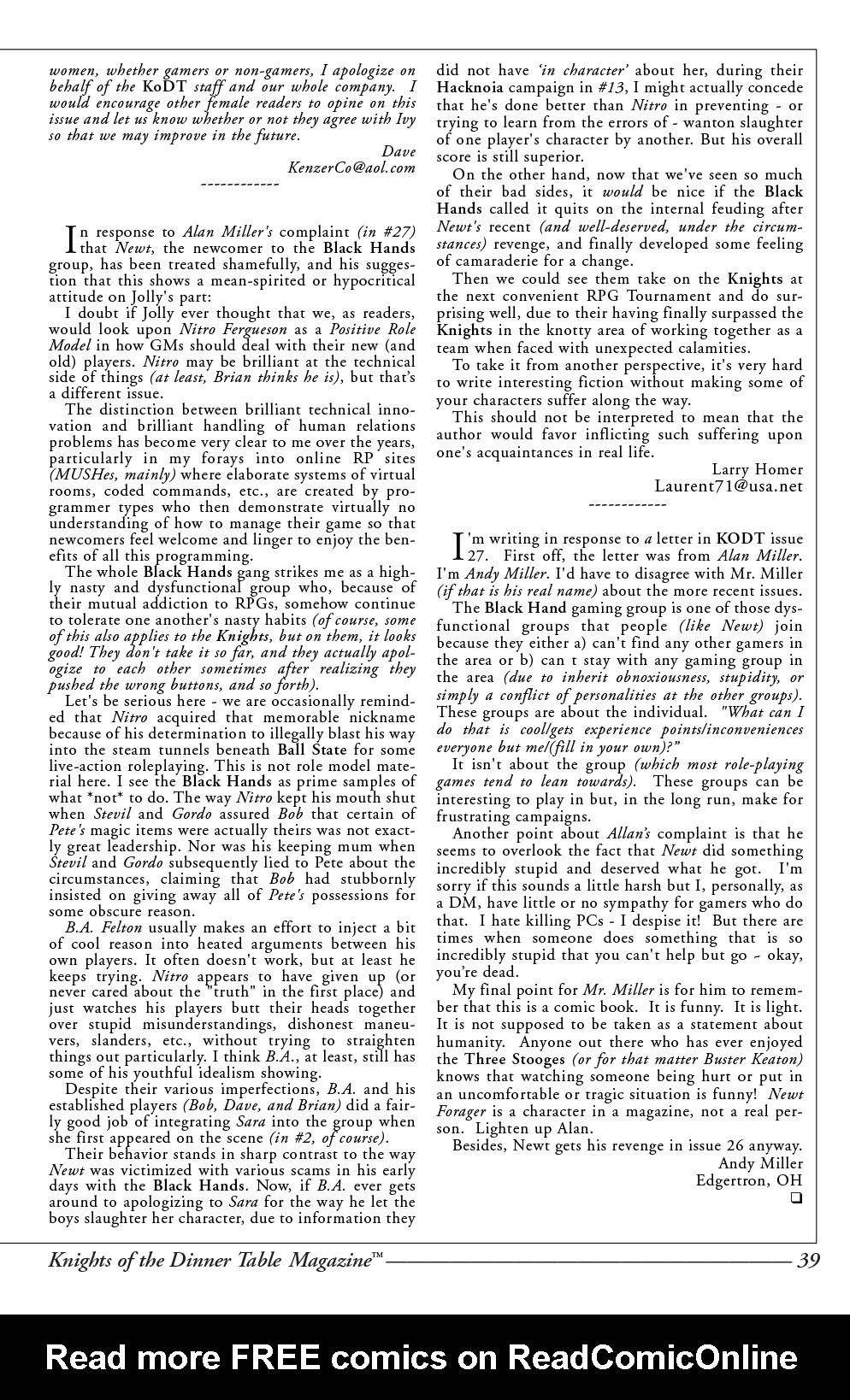 Read online Knights of the Dinner Table comic -  Issue #29 - 41