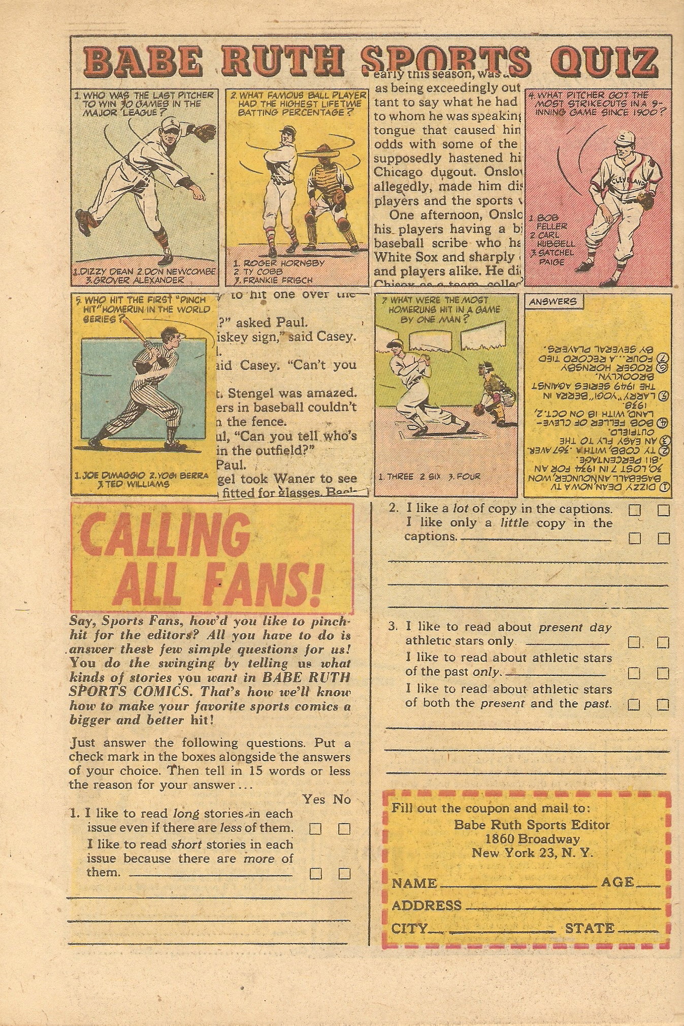 Read online Babe Ruth Sports Comics comic -  Issue #9 - 34