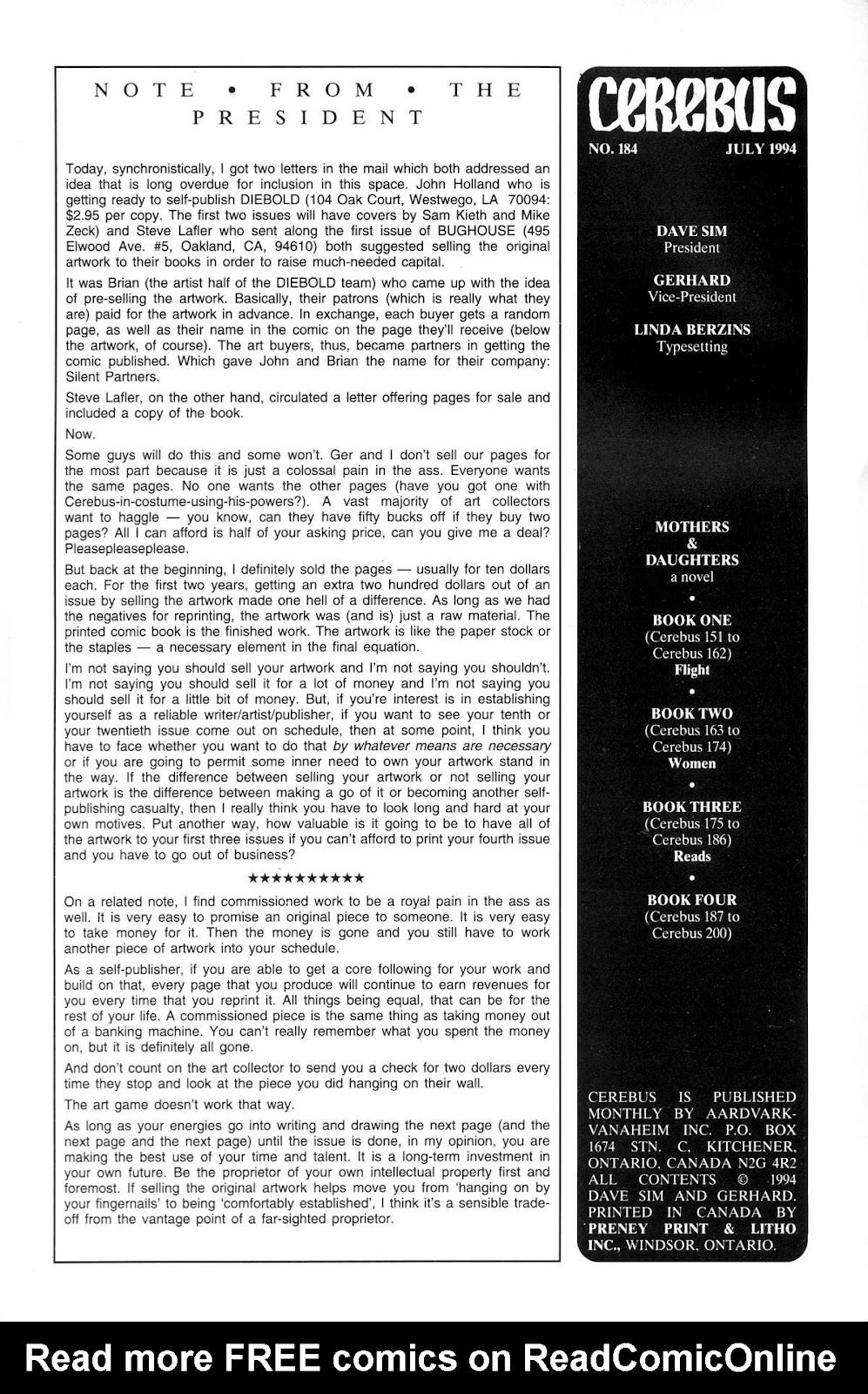 Cerebus issue 184 - Page 2