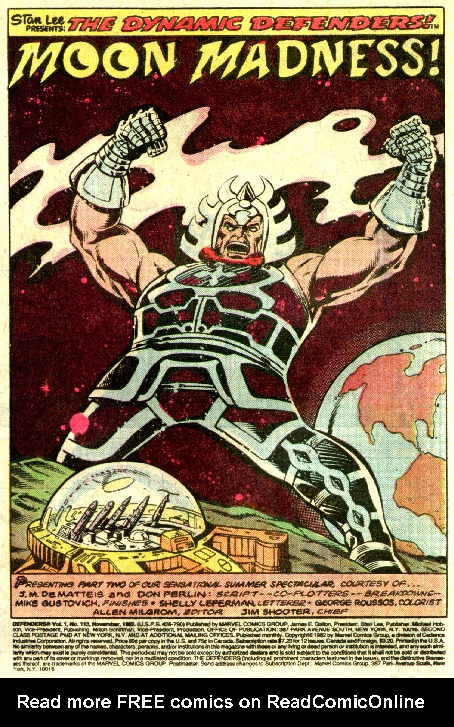 Read online The Defenders (1972) comic -  Issue #113 - 2