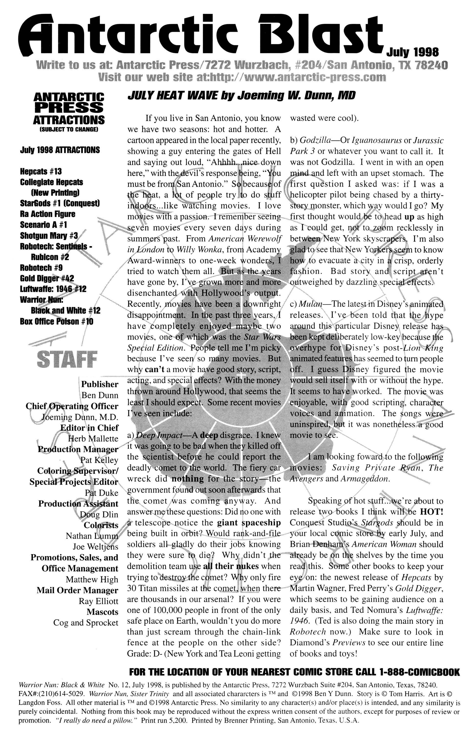 Read online Warrior Nun: Black & White comic -  Issue #12 - 2