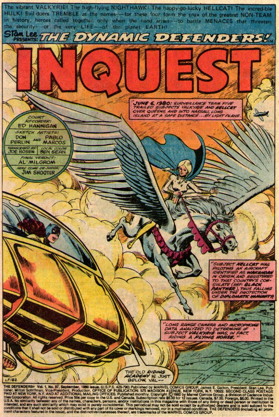 Read online The Defenders (1972) comic -  Issue #87 - 2