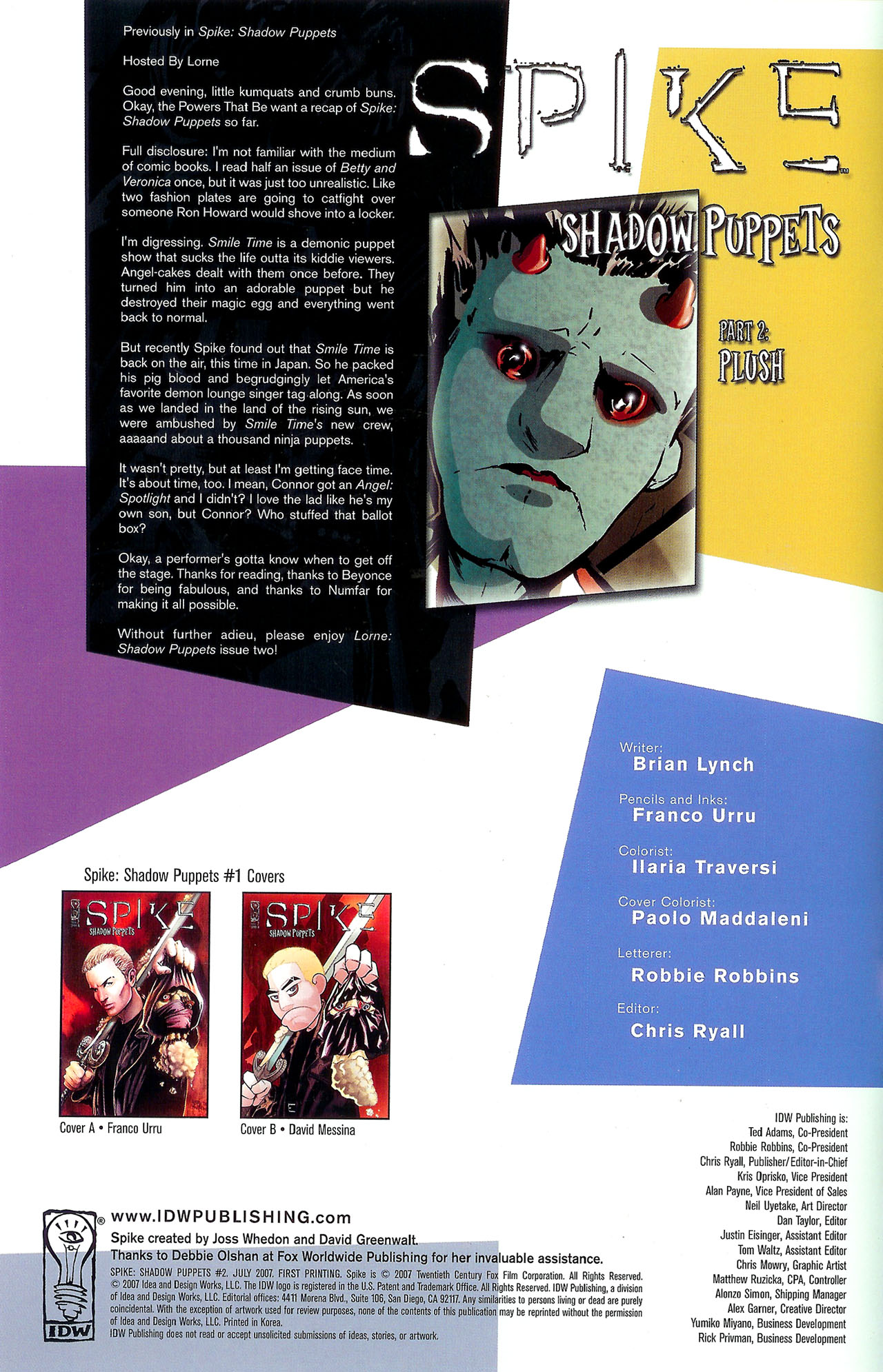 Read online Spike: Shadow Puppets comic -  Issue #2 - 2