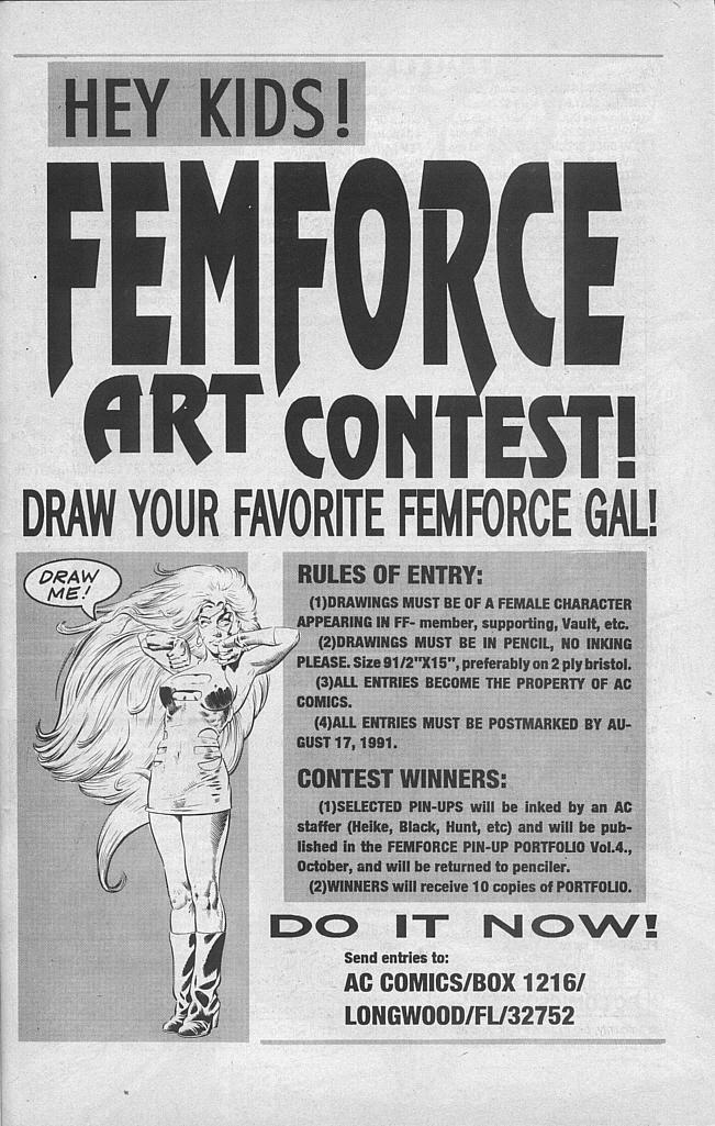 Read online Femforce comic -  Issue #38 - 42