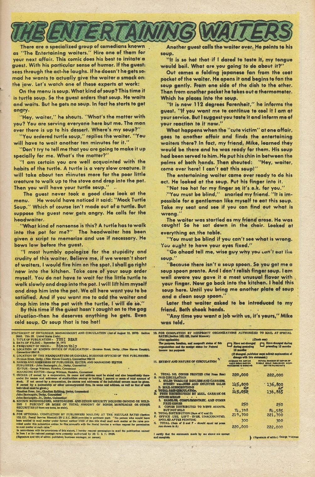 Read online Yogi Bear (1970) comic -  Issue #17 - 21