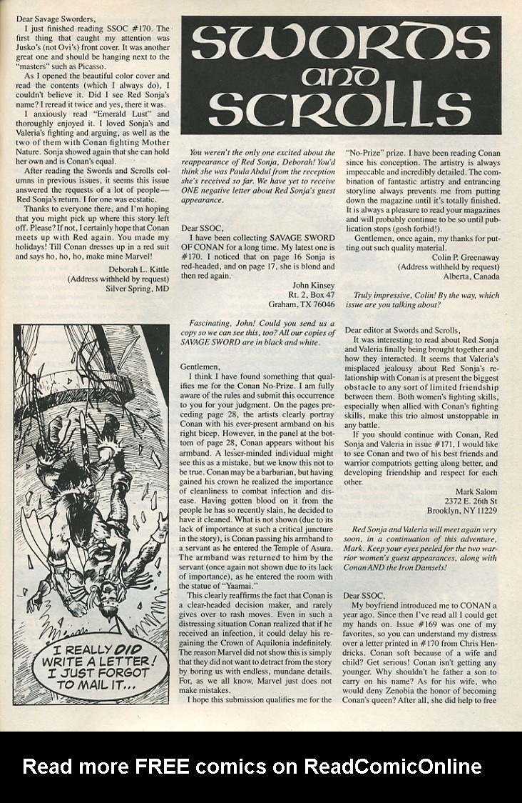 Read online The Savage Sword Of Conan comic -  Issue #174 - 65
