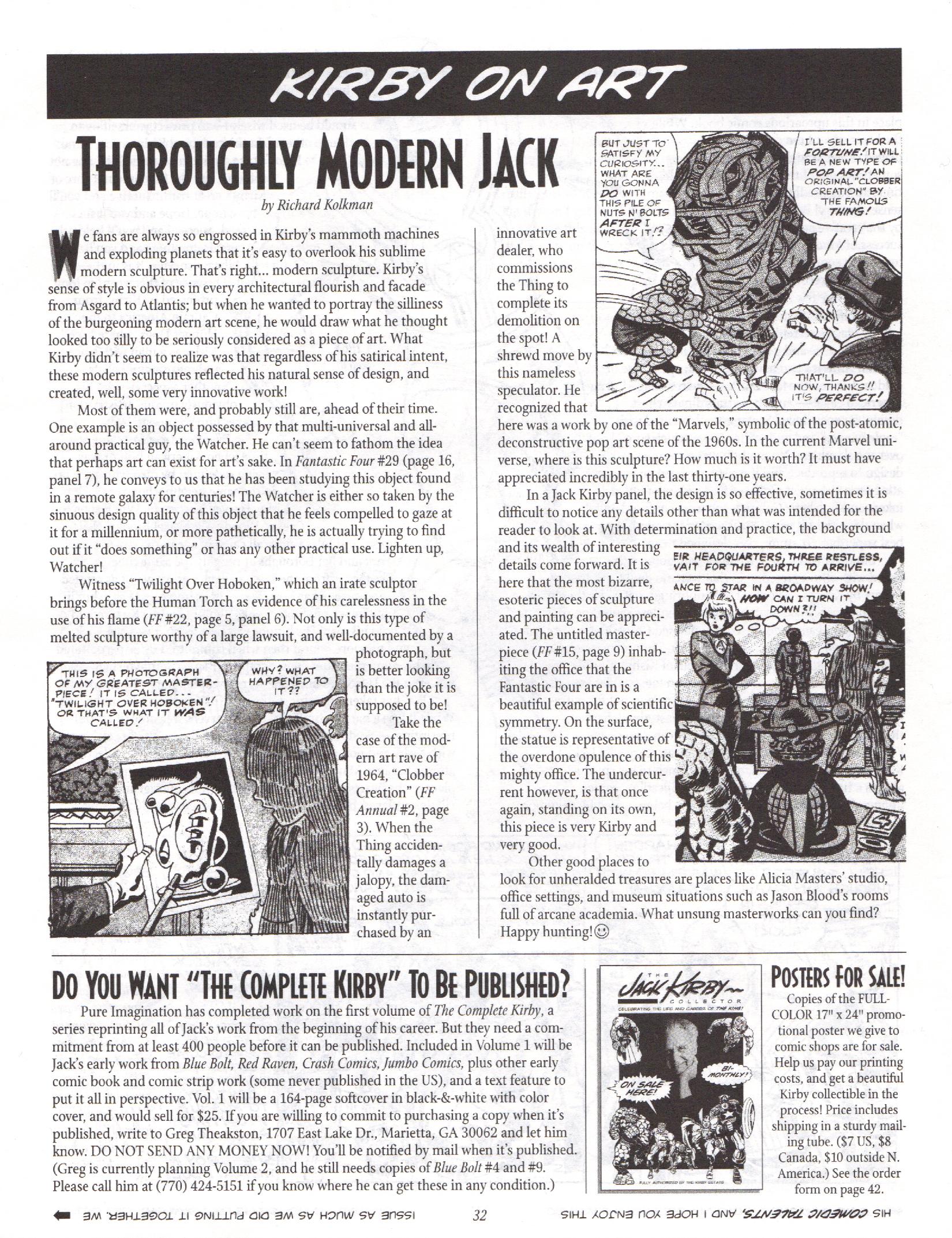 Read online The Jack Kirby Collector comic -  Issue #10 - 31