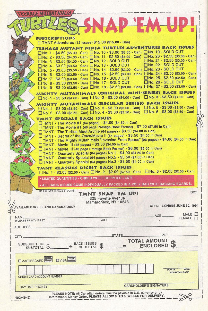 Read online Teenage Mutant Ninja Turtles Adventures (1989) comic -  Issue #67 - 33