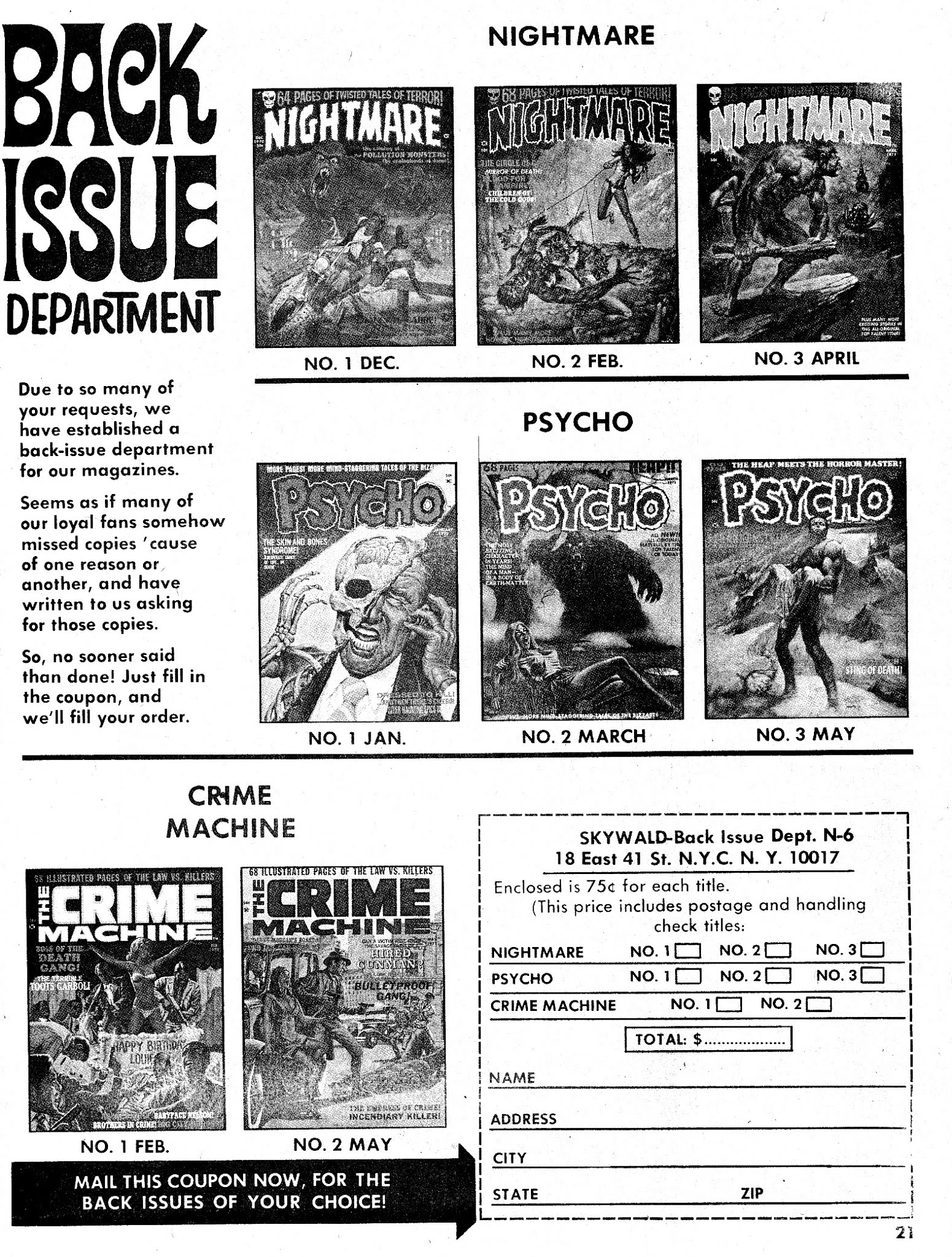 Read online Nightmare (1970) comic -  Issue #6 - 19