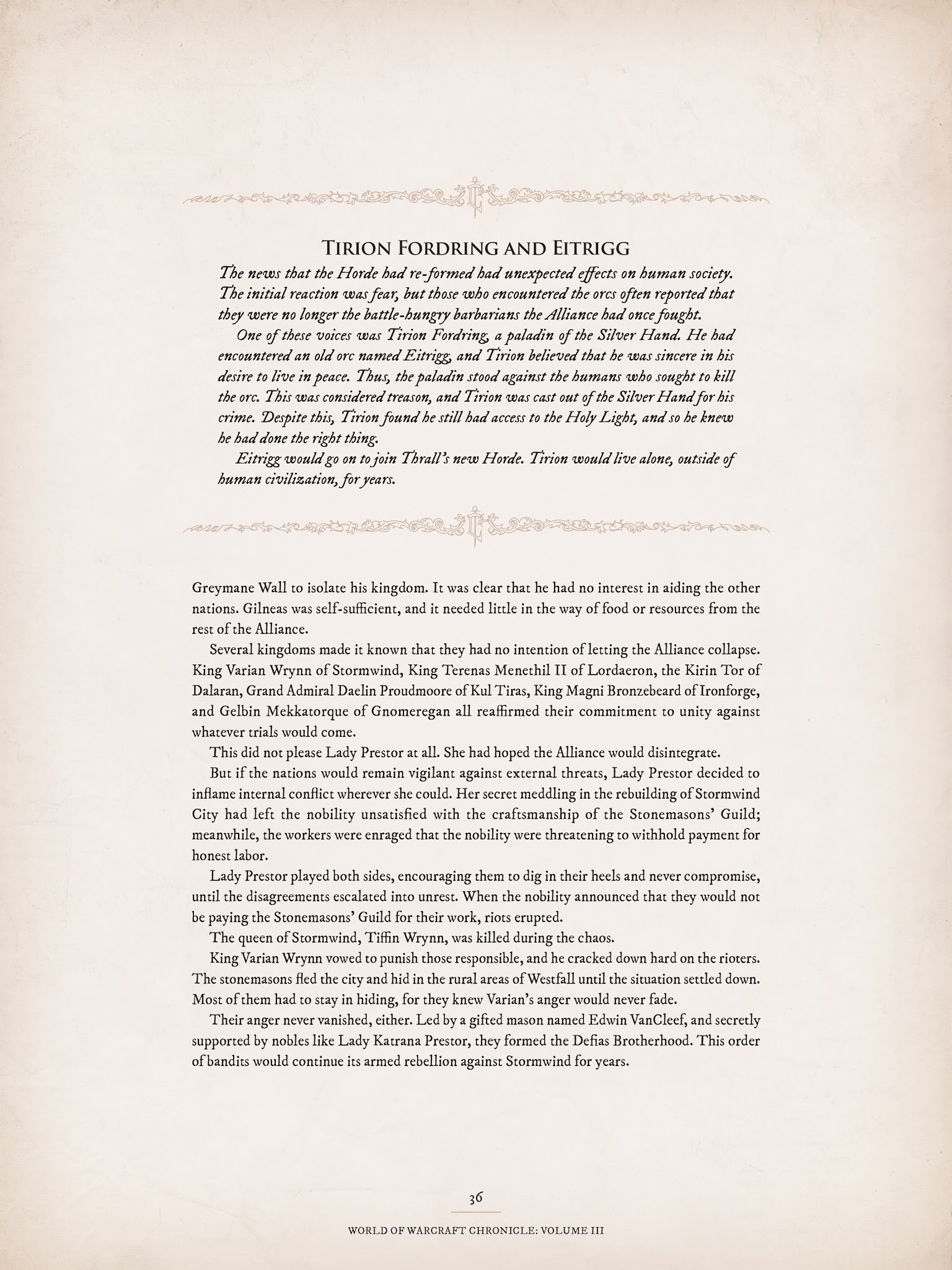 Read online World of Warcraft Chronicle Vol. 3 comic -  Issue # Full - 36