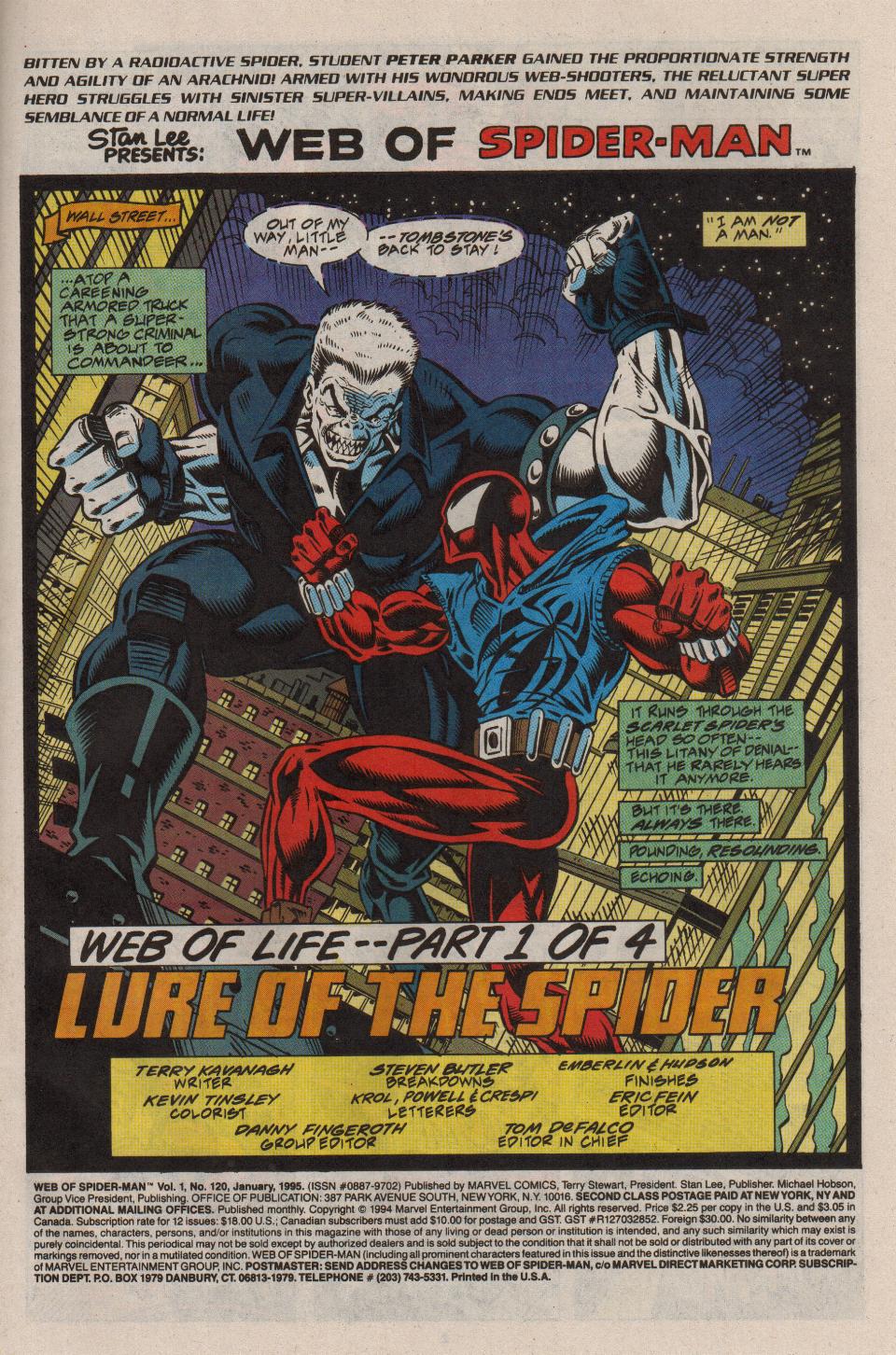 Read online Web of Spider-Man (1985) comic -  Issue #120 - 2