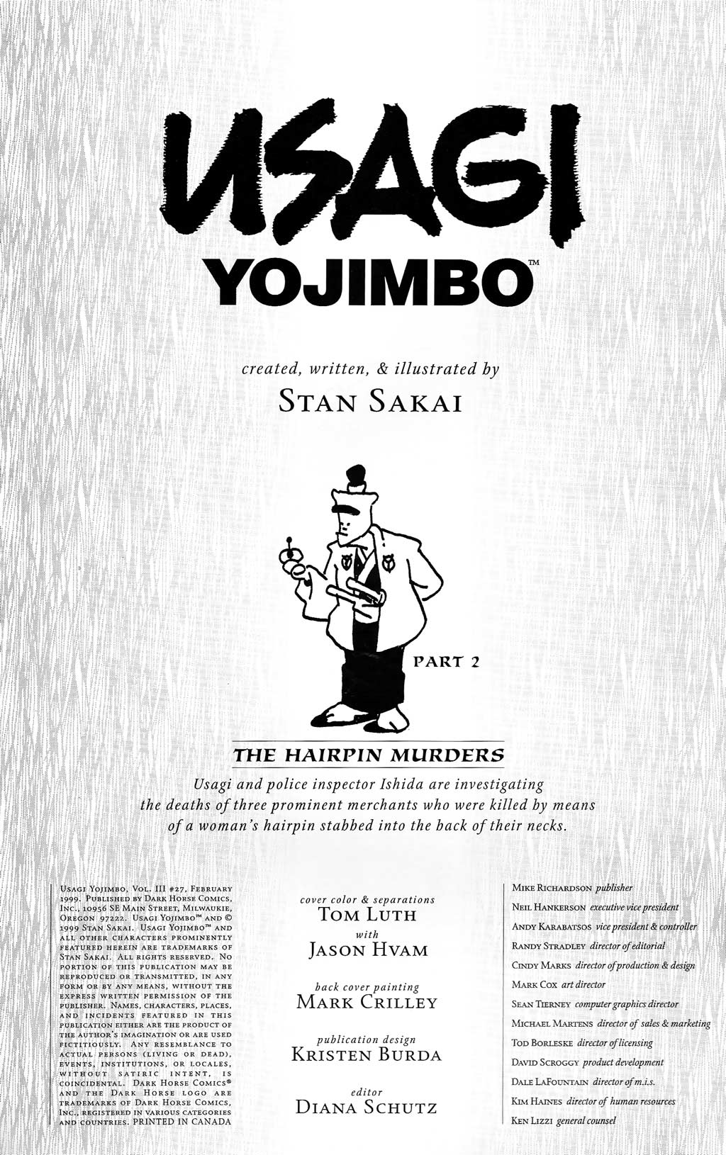 Read online Usagi Yojimbo (1996) comic -  Issue #27 - 2