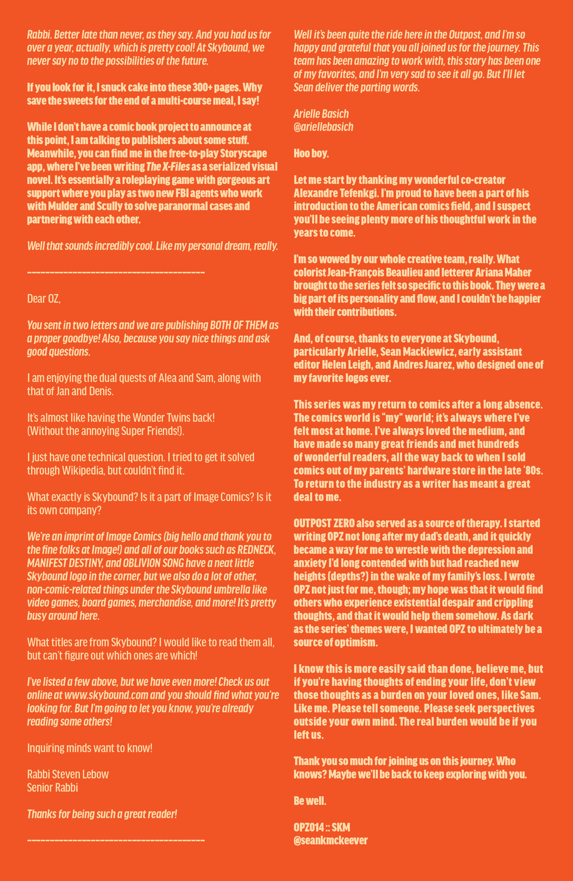 Read online Outpost Zero comic -  Issue #14 - 26