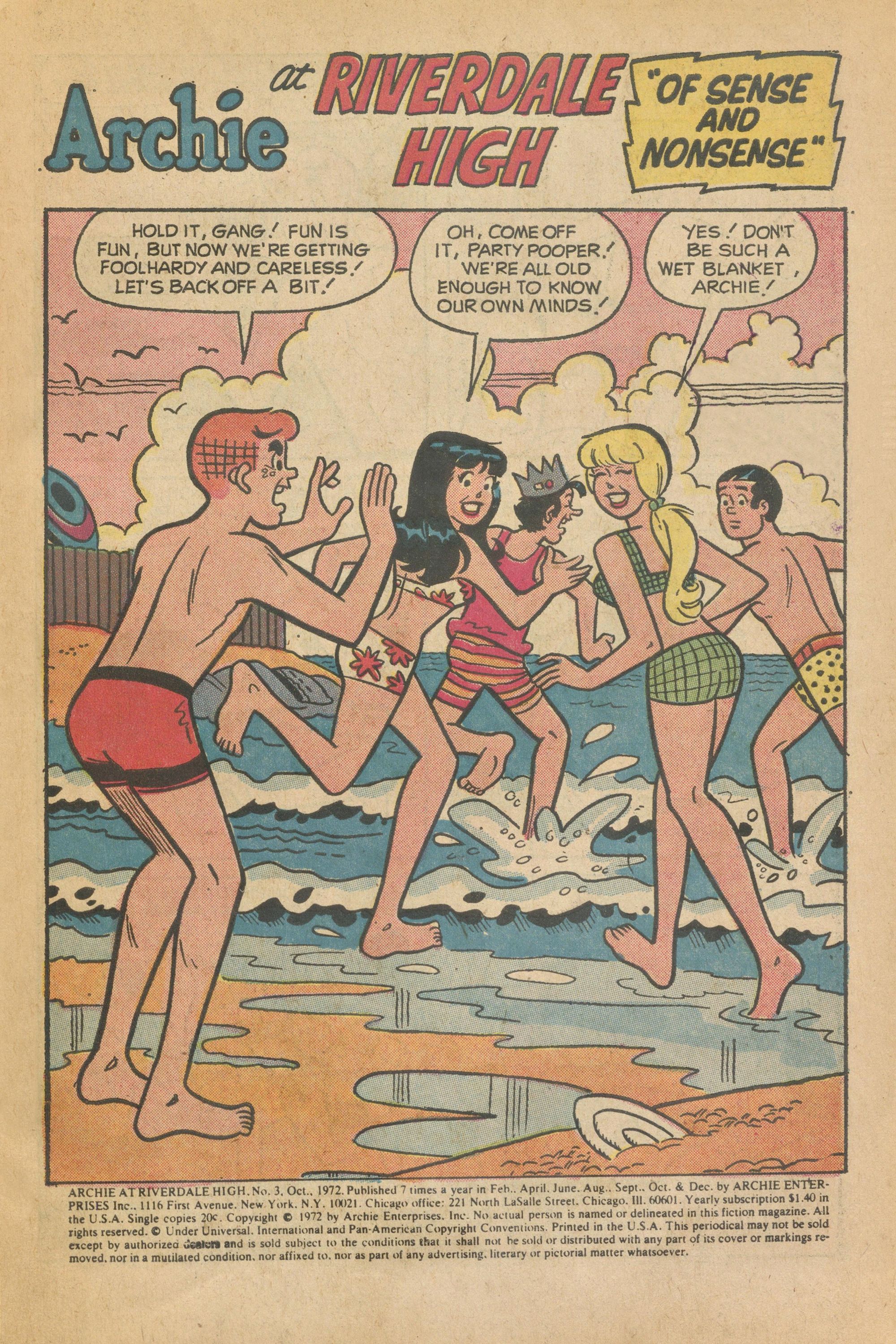 Read online Archie at Riverdale High (1972) comic -  Issue #3 - 3