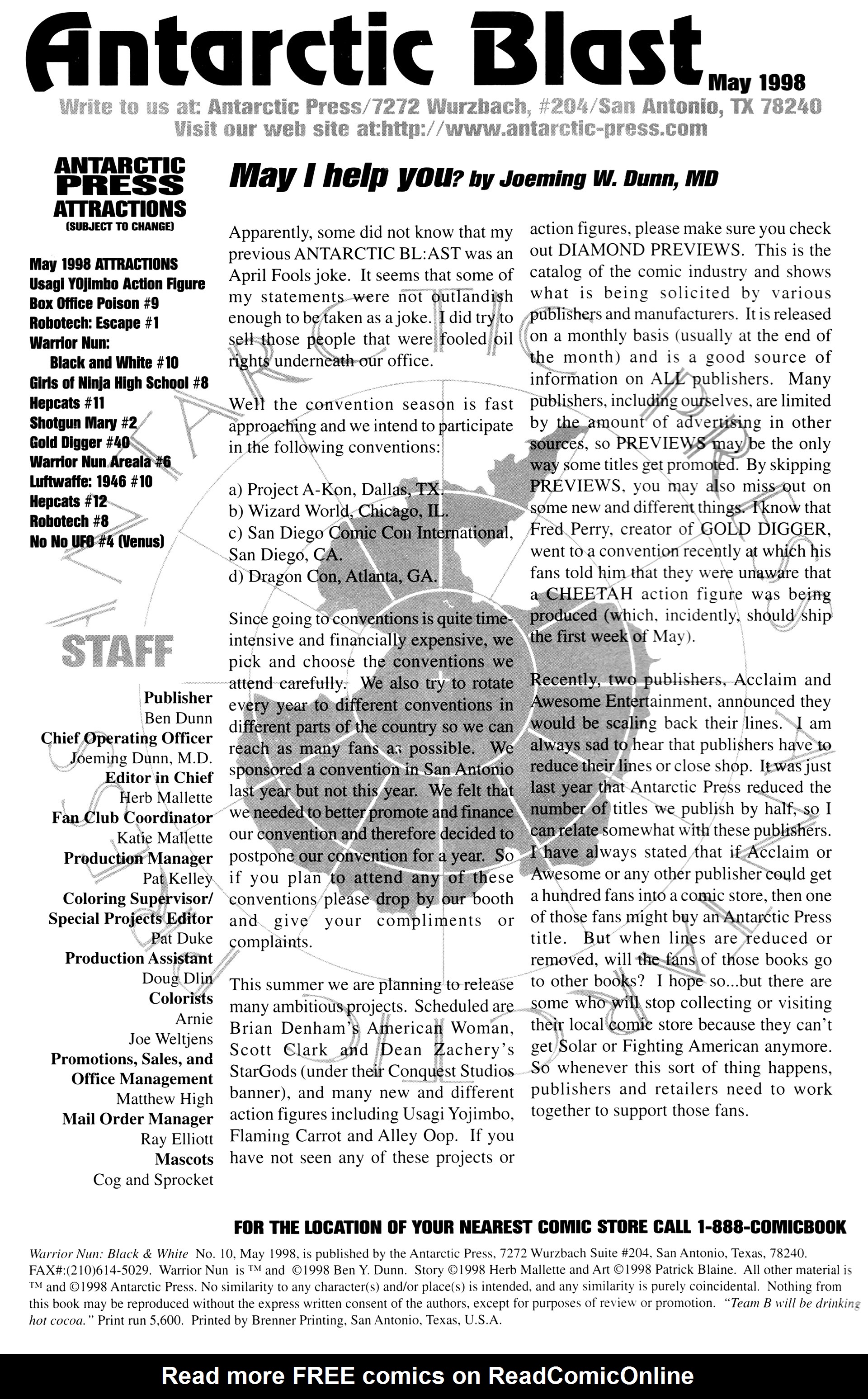 Read online Warrior Nun: Black & White comic -  Issue #10 - 2