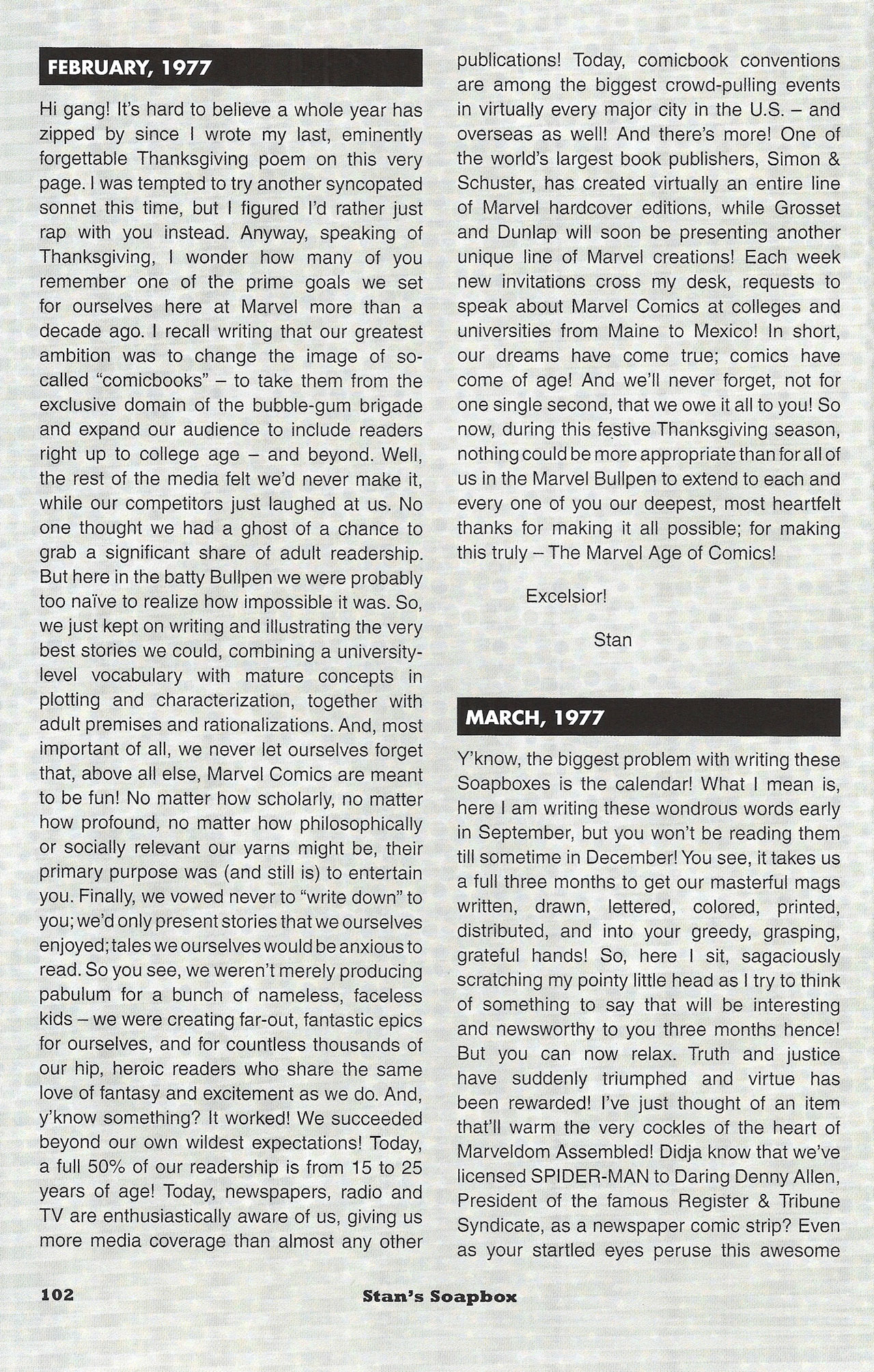 Read online Stan's Soapbox: The Collection comic -  Issue # TPB - 88